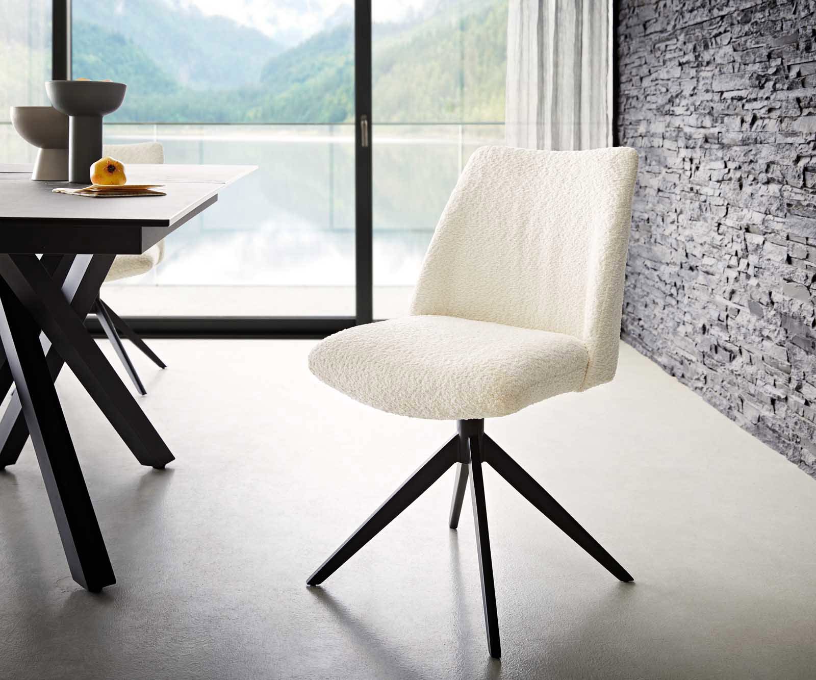 Врътящ се стол Букле Бял Конус крак плосък Черен 360° въртящ се Покет пружина Elso-Flex Врътящ се стол Букле Бял Конус крак плосък Черен 360° въртящ се Покет пружина Elso-Flex