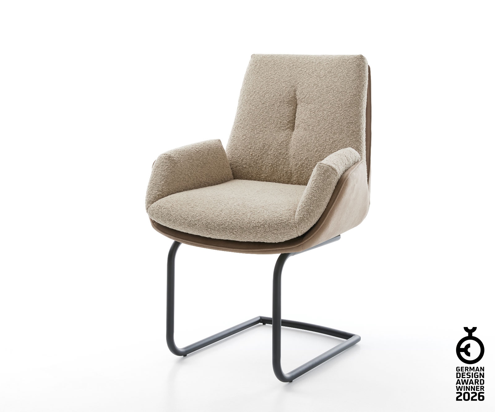 Тапициран трапезен стол Clea-Flex люлеещ въртящ избор на дамаска и основа  3