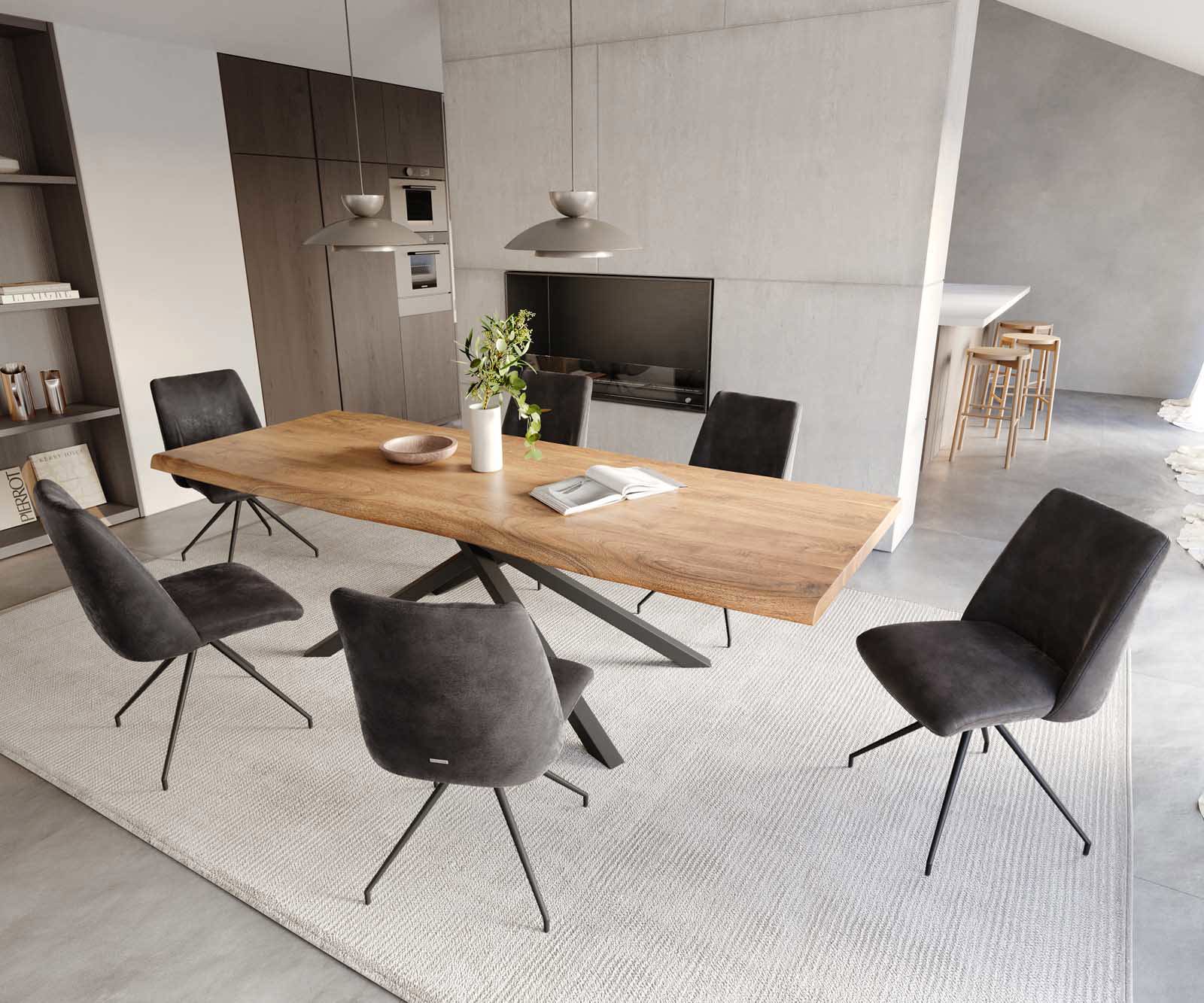 Врътящ се стол Антрацит Винтидж Конус крак кръгъл Черен 180° въртящ се Покет пружина Elso-Flex 4 Врътящ се стол Антрацит Винтидж Конус крак кръгъл Черен 180° въртящ се Покет пружина Elso-Flex 4