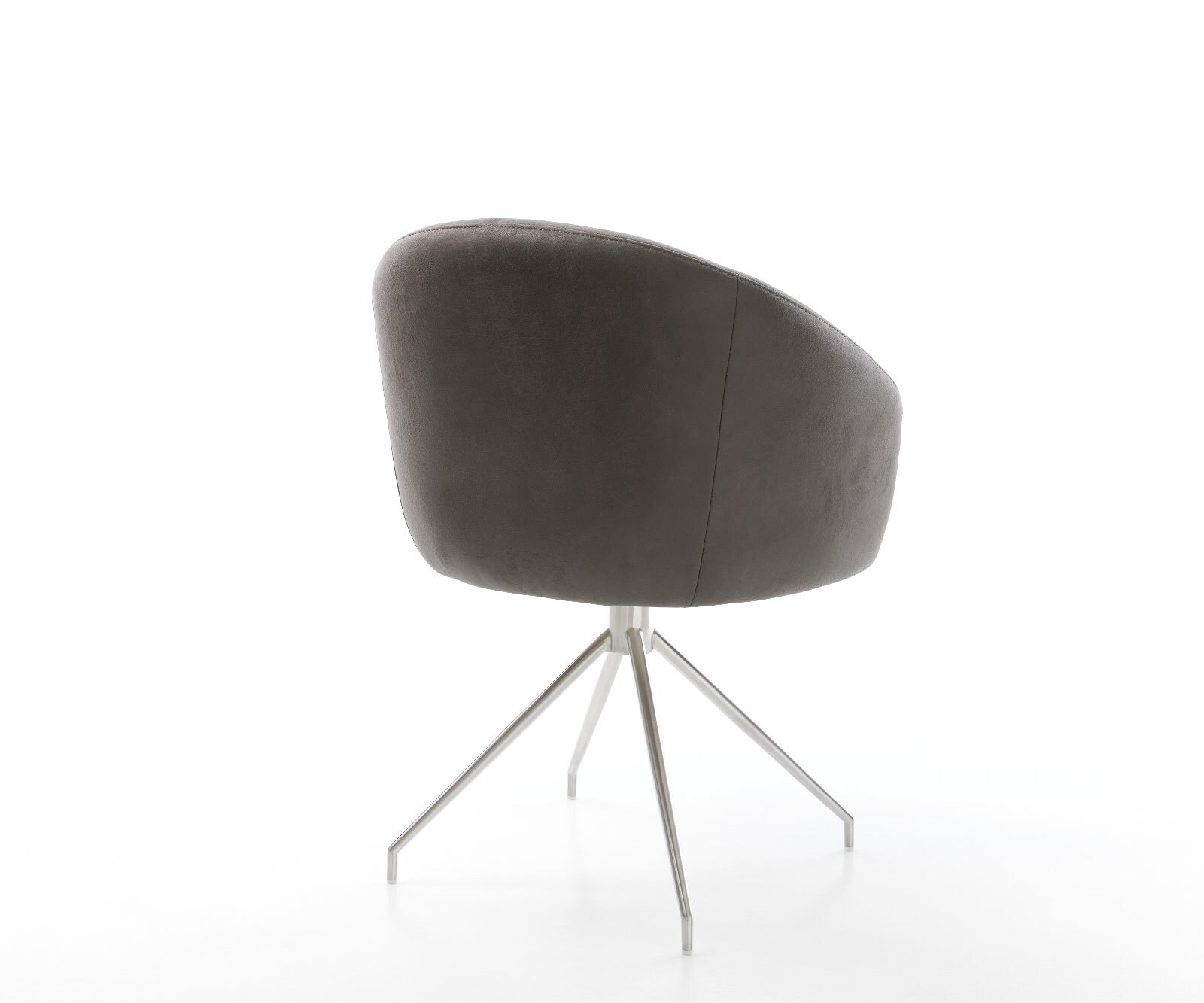 Врътящ се стол с подлакътници Антрацит Винтидж Конус крак кръгъл Неръждаема стомана 180° въртящ се Покет пружина Caja-Flex 5