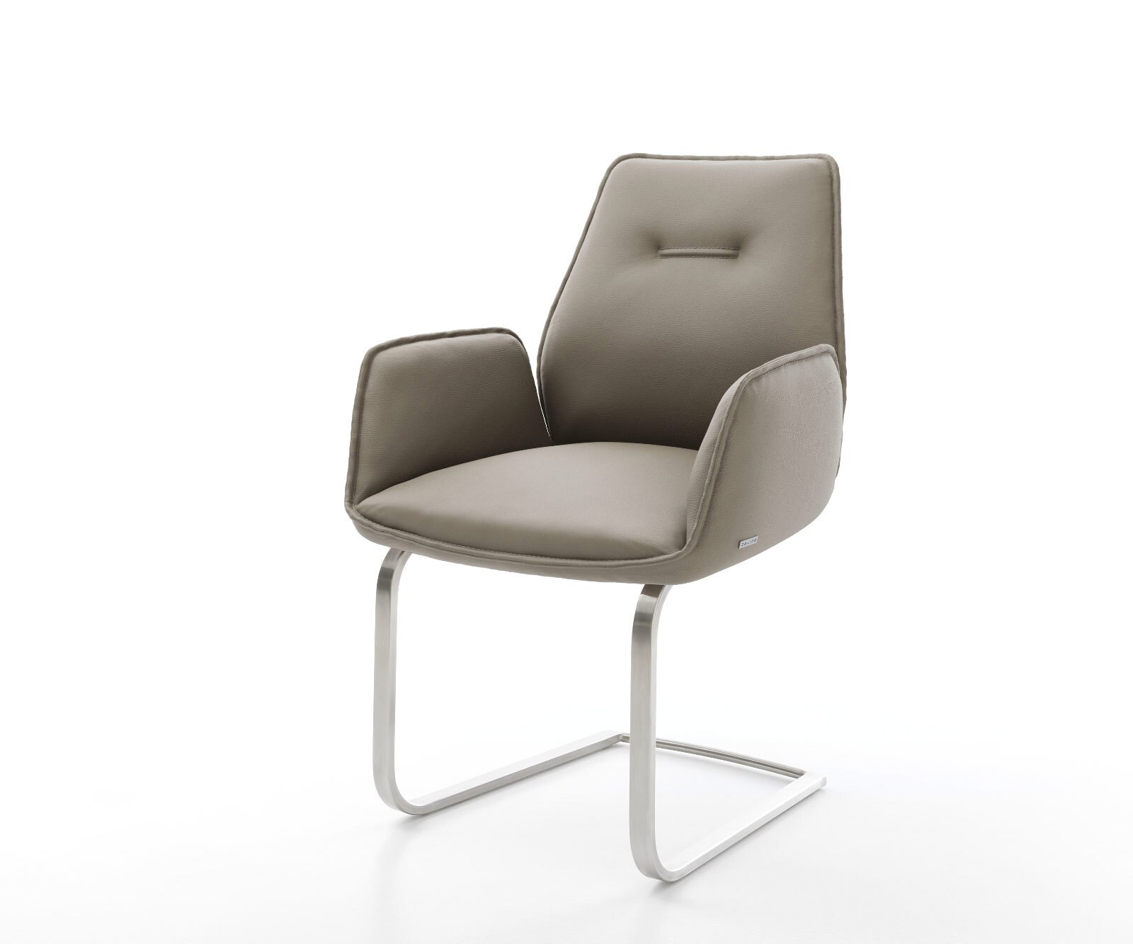 Люлеещ стол Естествена кожа Сиво-Кафяв Конзолен крак плосък Неръждаема стомана Zoa-Flex 1