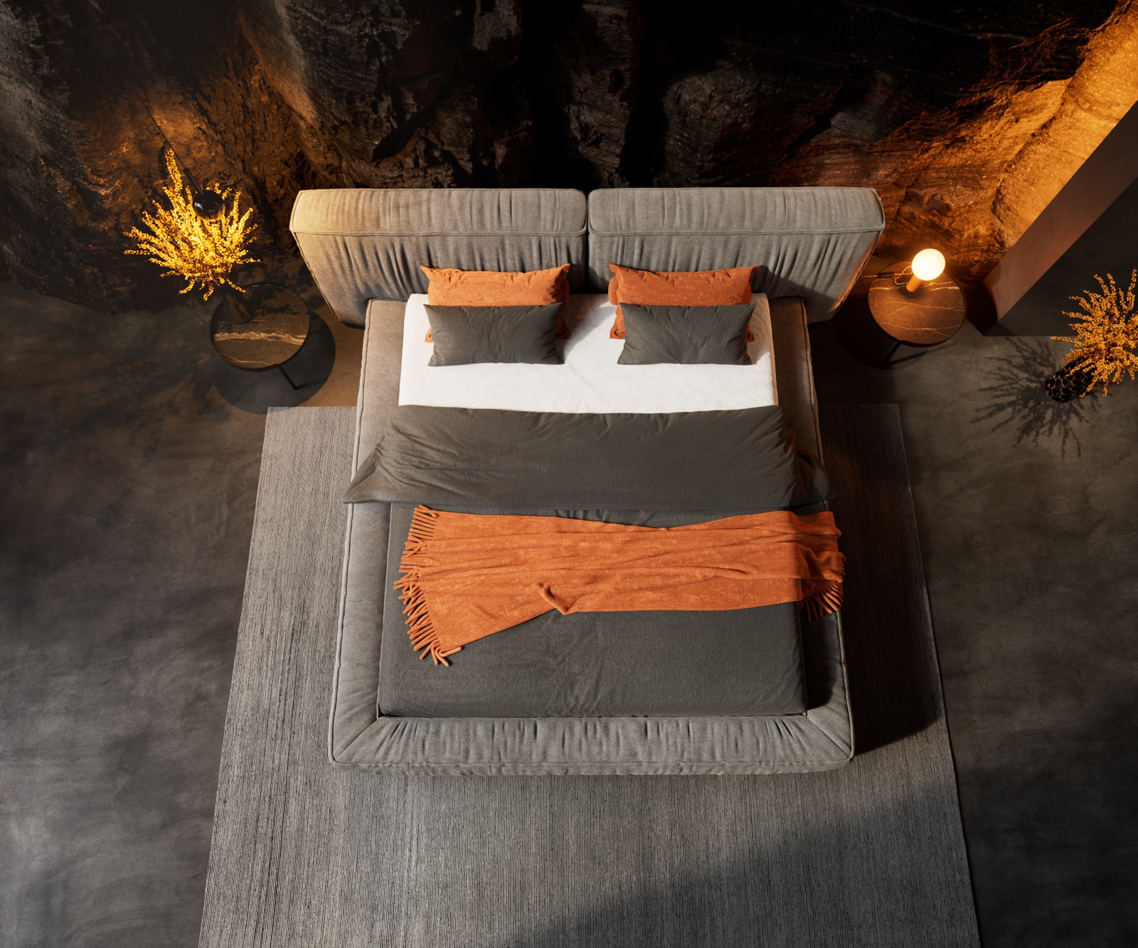 Тапицирано легло Coperti 180x200 cm, микрофибър, сив 4 Тапицирано легло Coperti 180x200 cm, микрофибър, сив 4