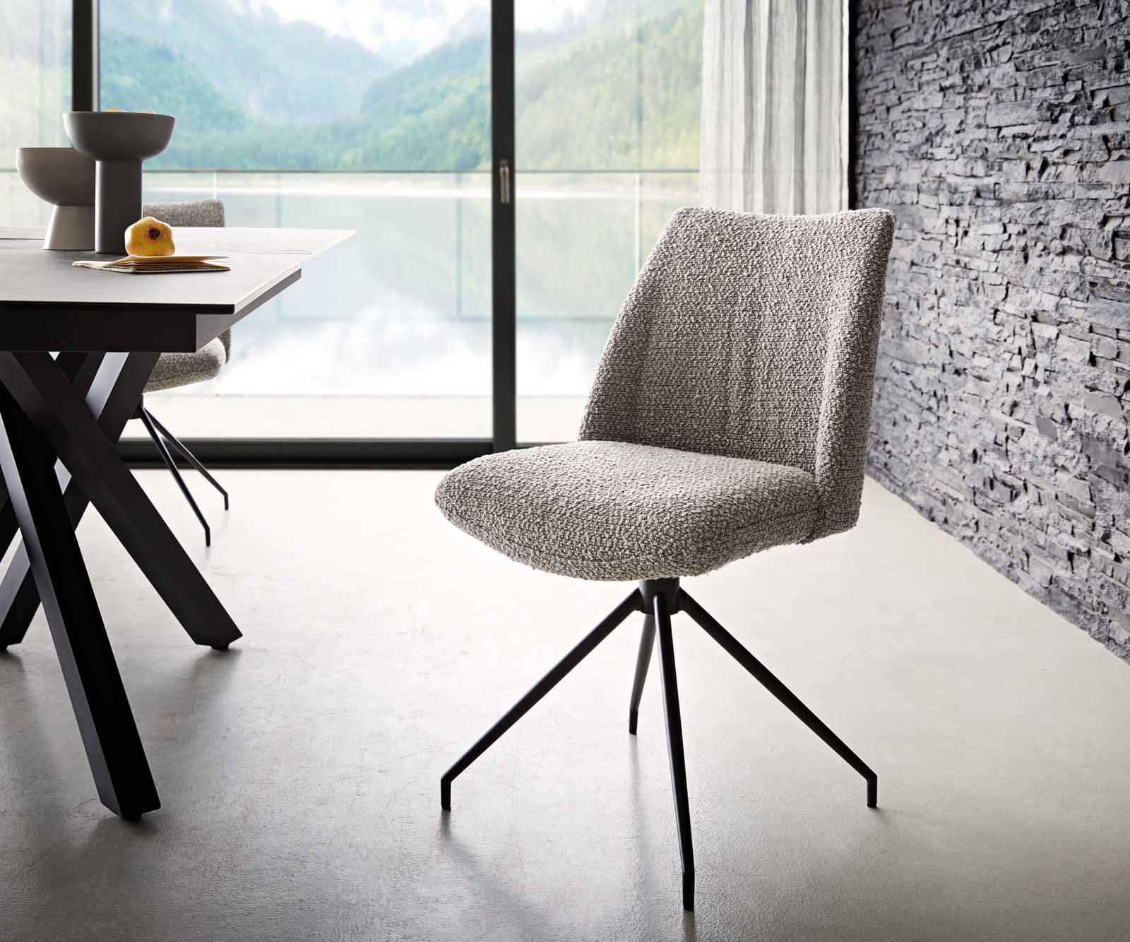 Врътящ се стол Букле СребристСив Конус крак кръгъл Черен 180° въртящ се Покет пружина Elso-Flex Врътящ се стол Букле СребристСив Конус крак кръгъл Черен 180° въртящ се Покет пружина Elso-Flex