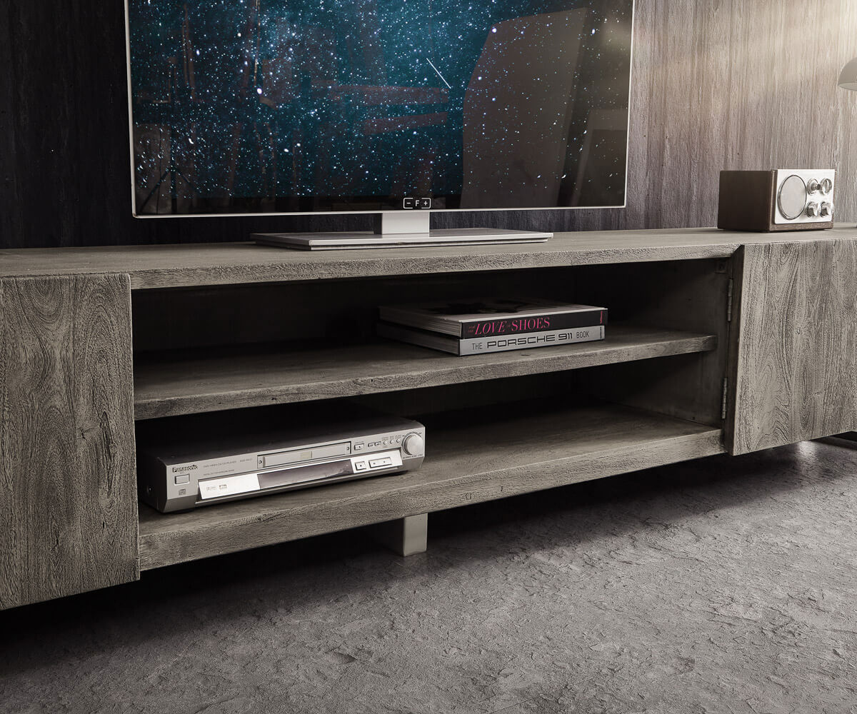 Нисък шкаф 300 cm Акация Platin 4 Врати 2 Отделения Live-Edge 5