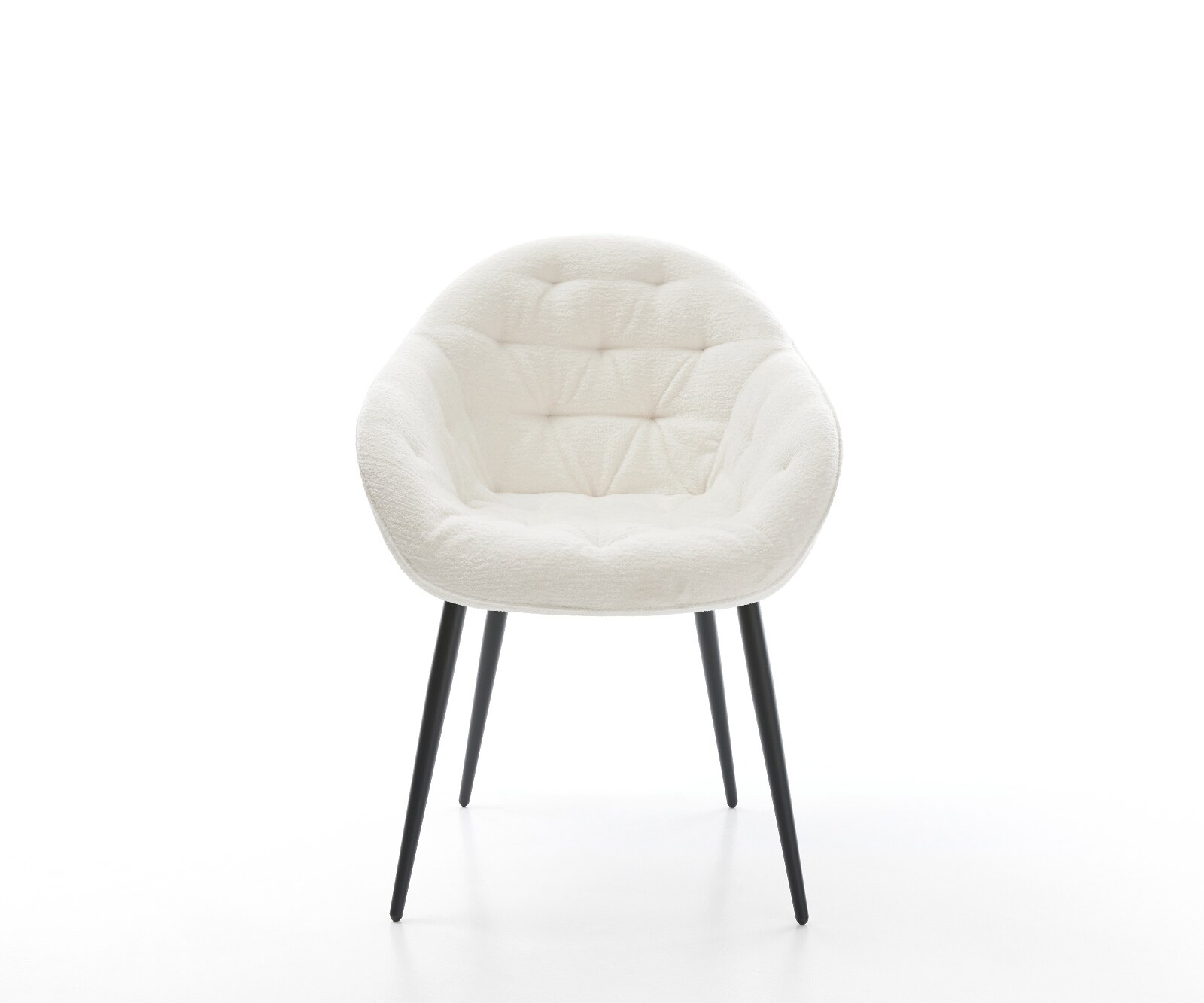 Трапезен стол Gaio-Flex Bouclé Soft Beige 4-футов конусовиден черен 2