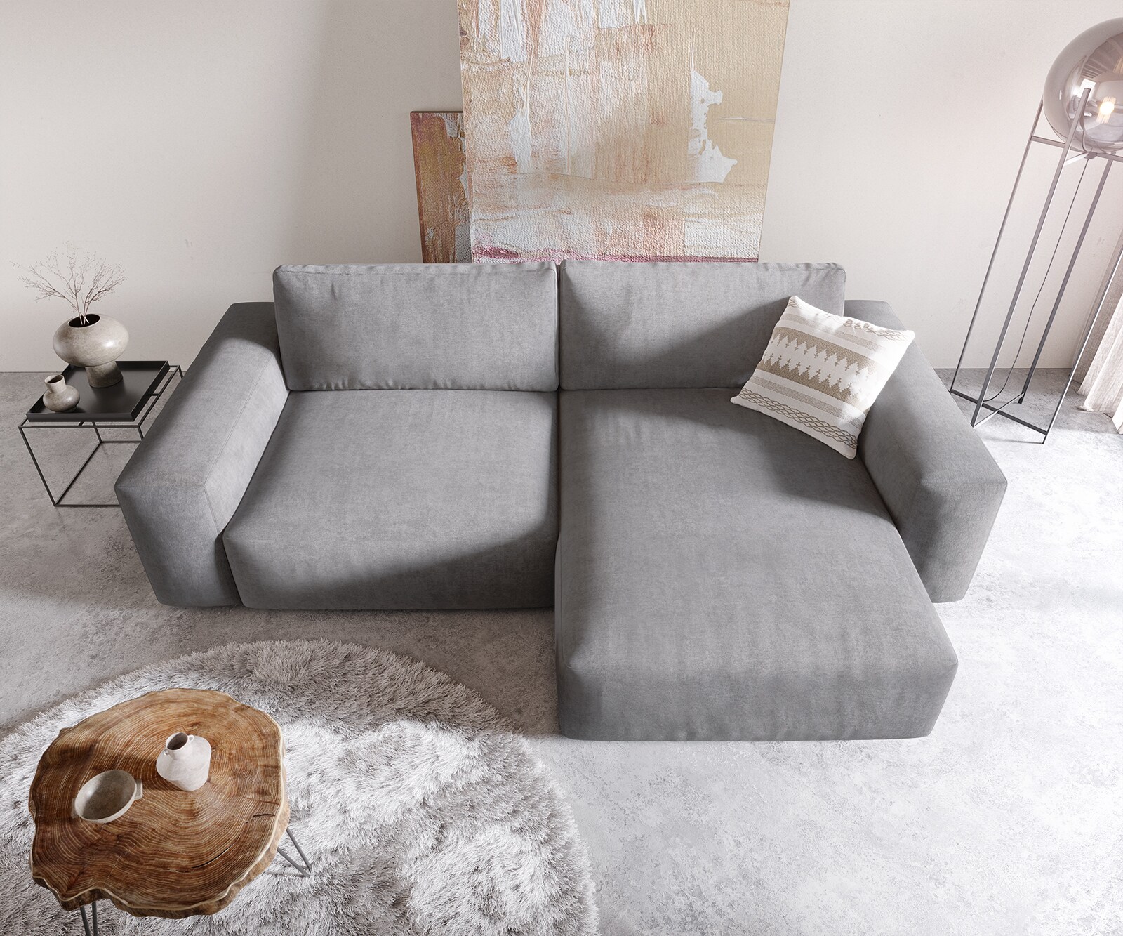 Ъглов диван Lanzo XL 270x180 см, Микрофибър Сив, Лява/Дясна Лежанка 3