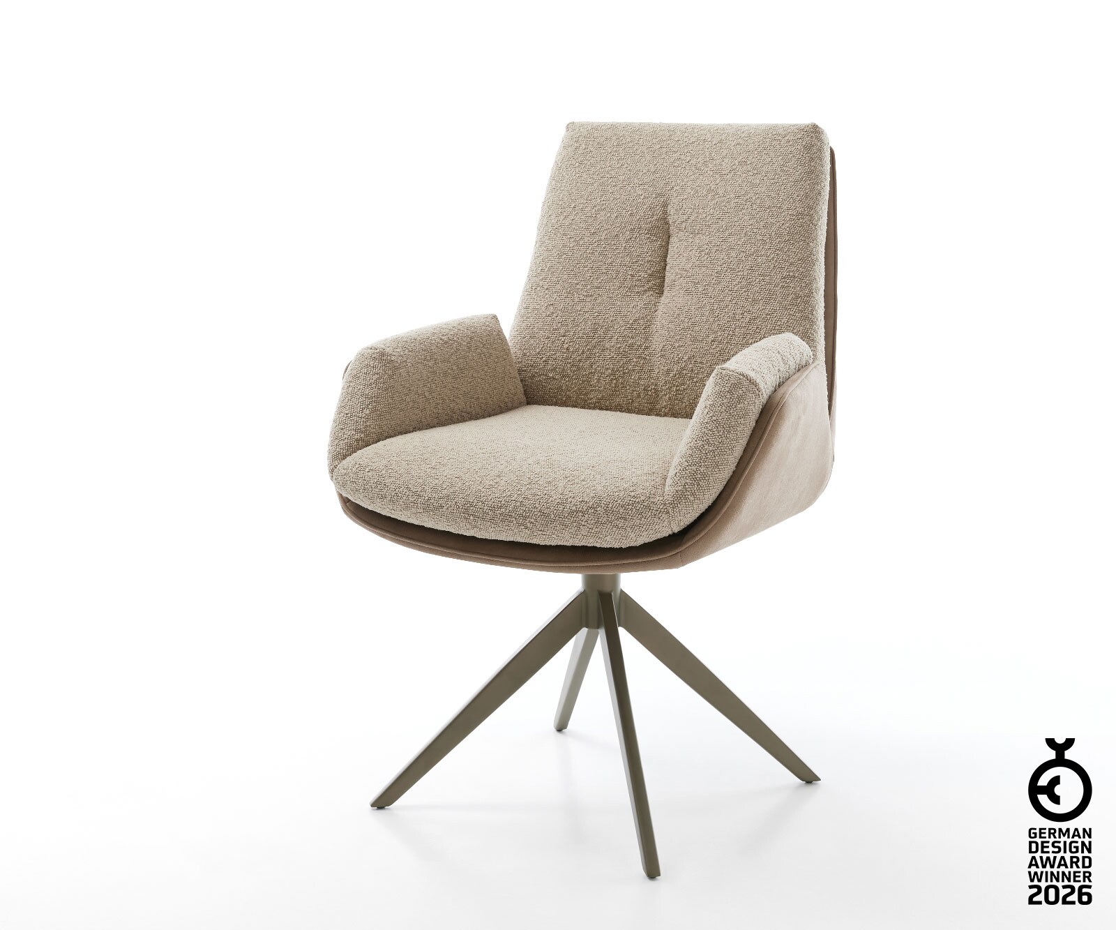 Въртящ се стол Clea-Flex материал микс кръстосана рамка широк ефект покритие титан 360° въртене