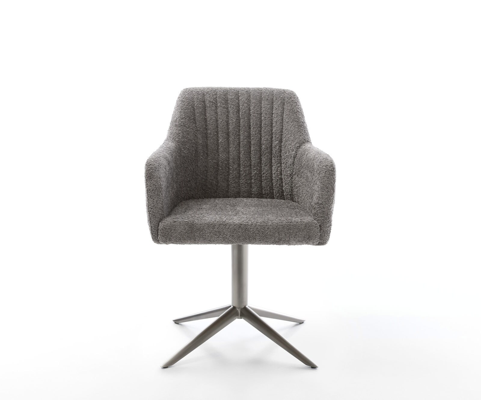 Въртящ се стол Pejo-Flex Bouclé сив Графитна основа Въртене на 360° Люлееща се функция Ядро от джобни пружини 2