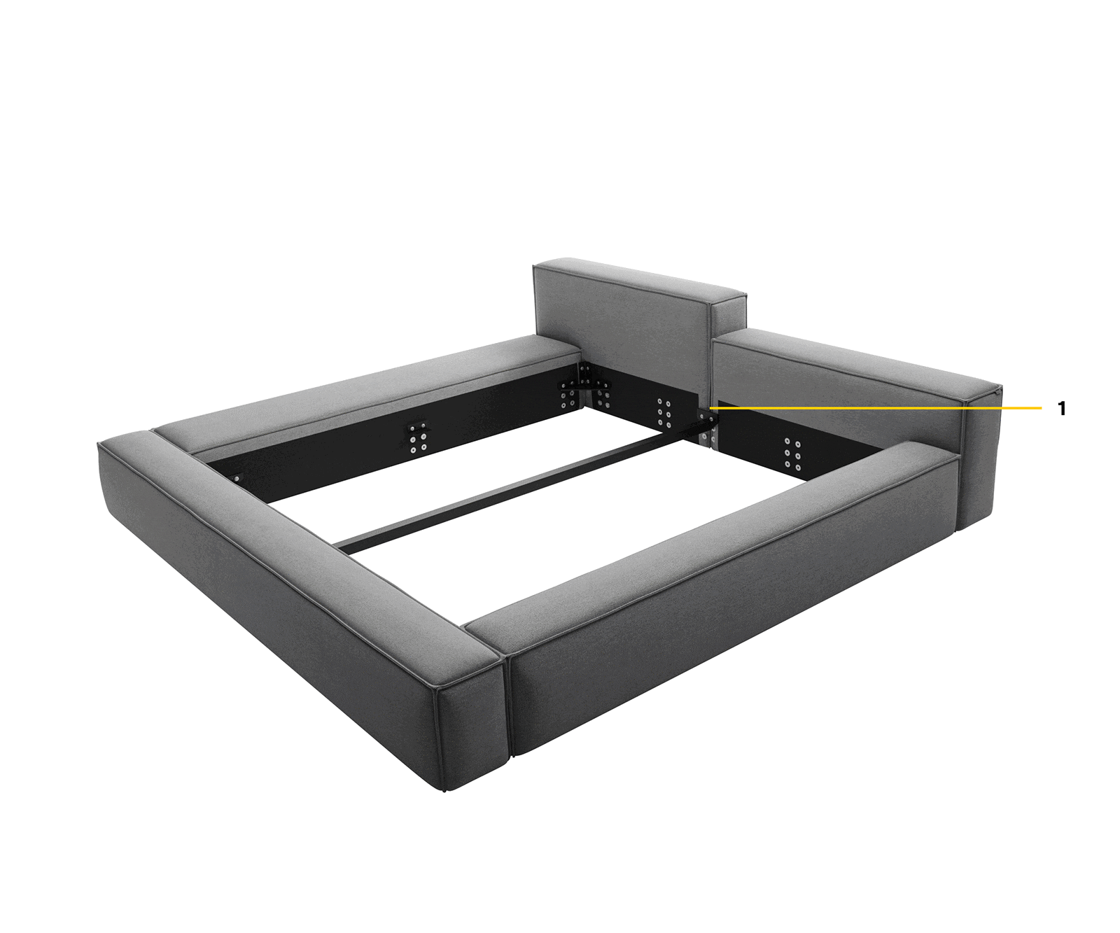 Тапицирано легло Kalinea 180x200 cm микрофибър сиво 7