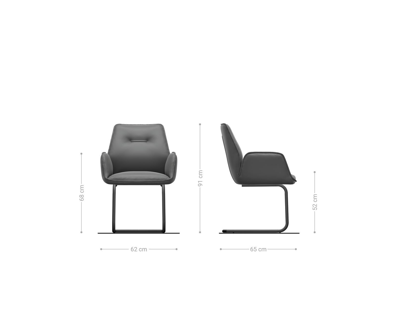 Люлеещ стол Корд Сребристо сив Конзолен крак кръгъл Черен Zoa-Flex 6