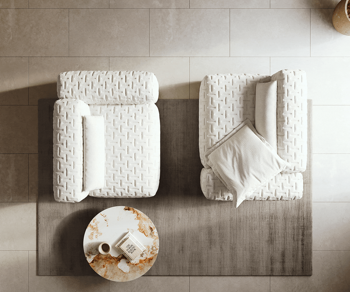 Голям диван Freestyle 280x110 cm Bouclé Soft Beige Quilted 4