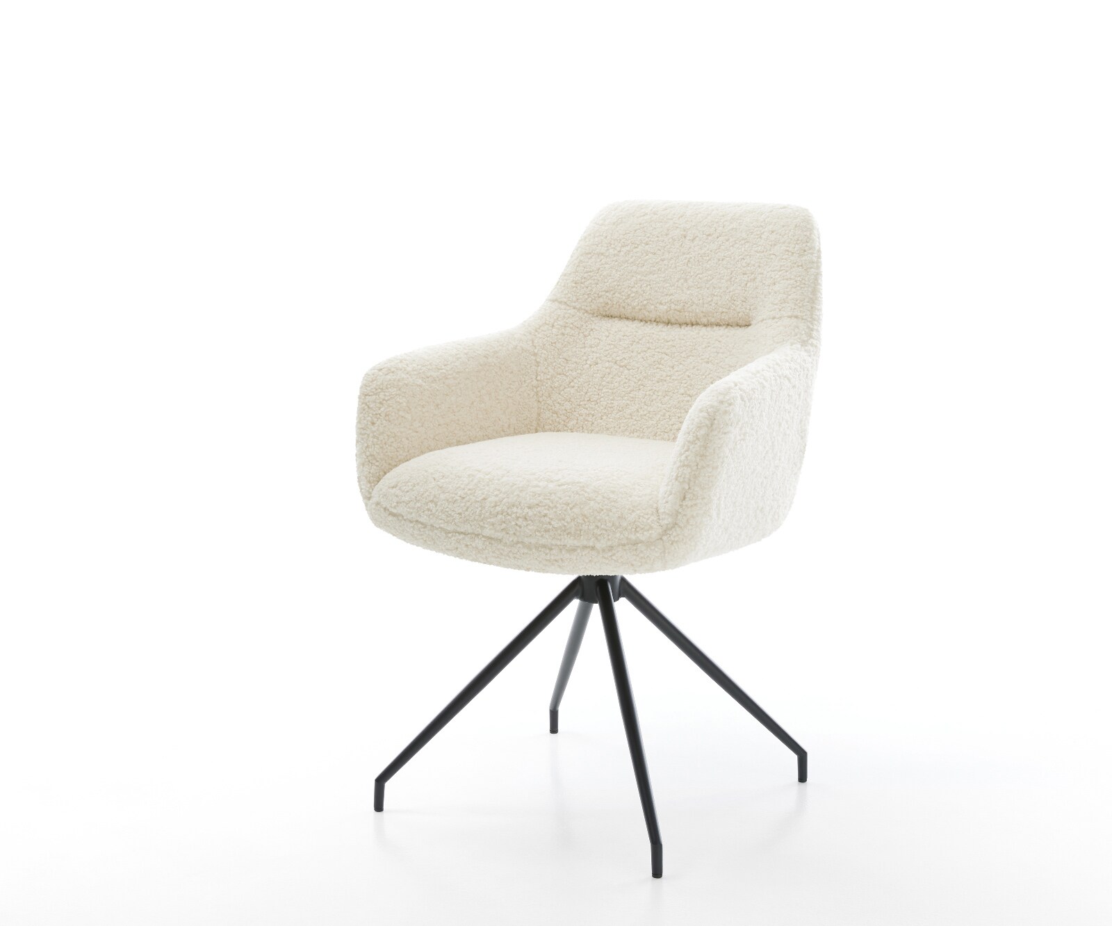 Стол за хранене Pejo-Flex teddy плат бежов кръстосана рамка конична черна сърцевина с джобни пружини 1