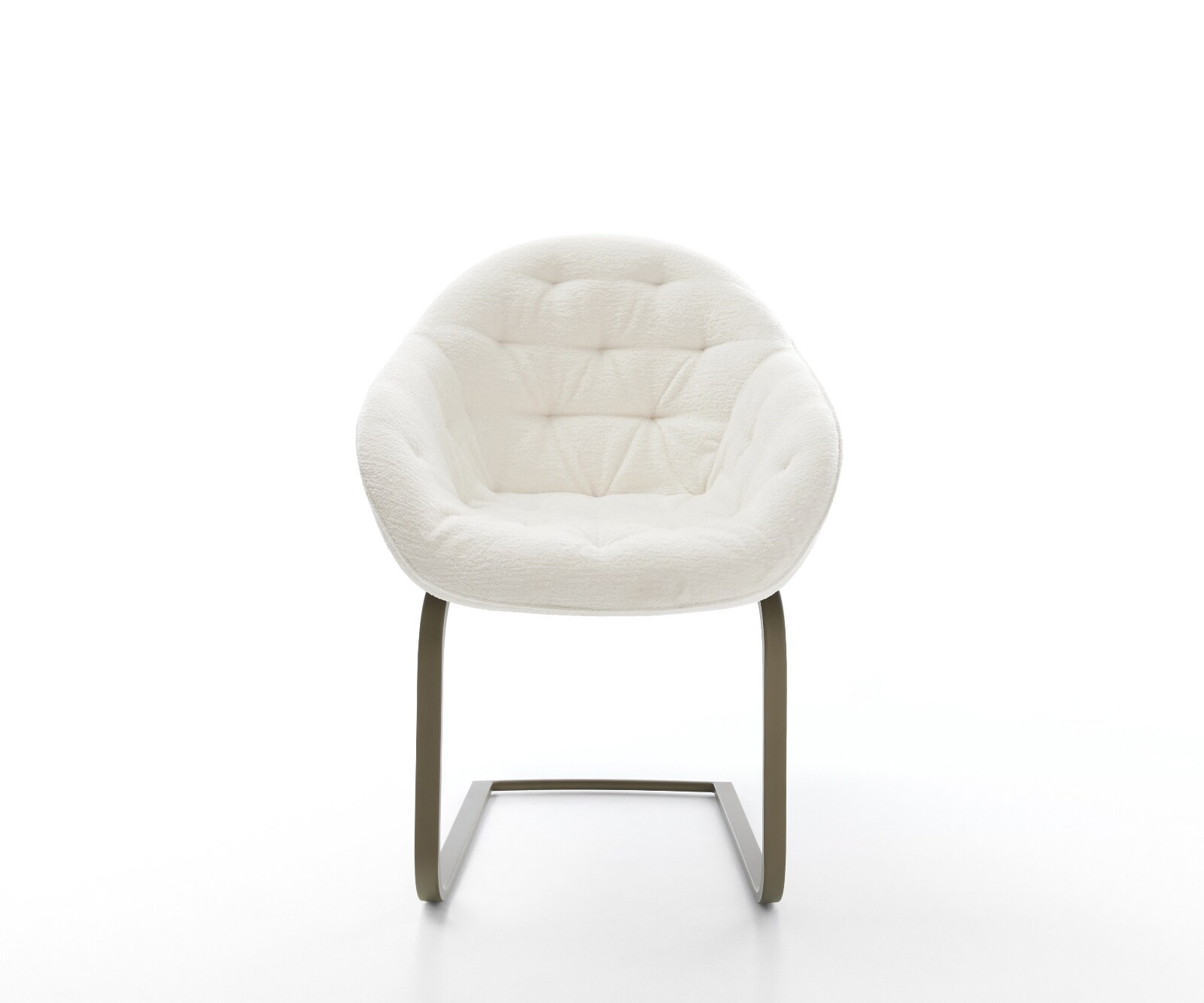 Gaio-Flex Bouclé Soft Beige конзолен стол плосък ефект покритие титан 2