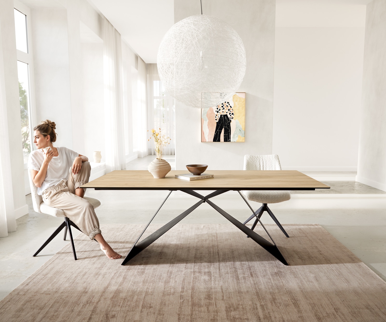 Основа за маса Черен Метал за плотове на маси от 200 cm Паяк 2 Основа за маса Черен Метал за плотове на маси от 200 cm Паяк 2