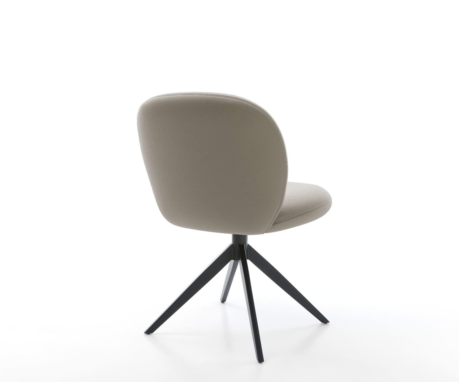 Въртящ се стол Nube-Flex кал от естествена кожа Кръстосана рамка широка черна 360° въртене Функция люлеене Ядро от джобни пружини 4