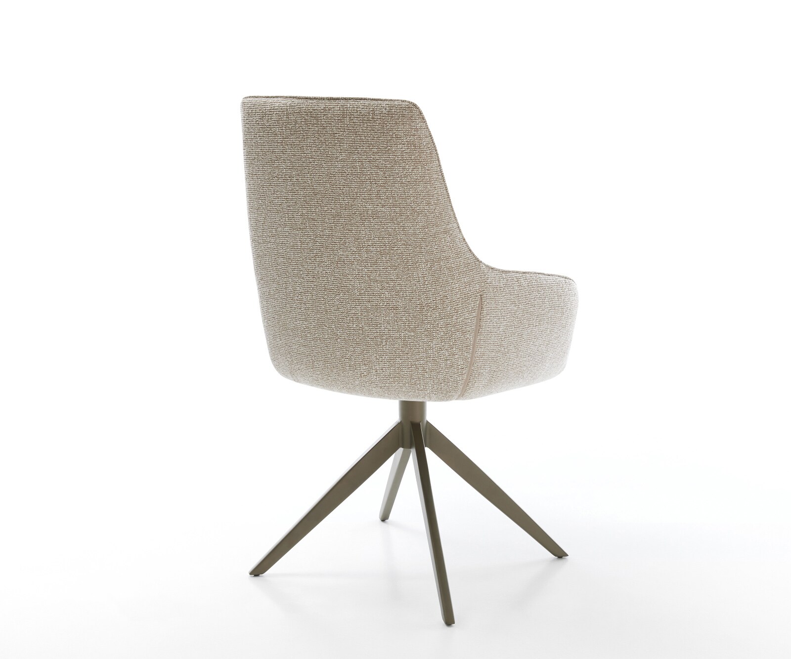 Въртящ се стол Zelia-Flex с подлакътници Мека бежова тъкан Кръстосана рамка широка Ефектно покритие Титаниево завъртане на 360° Люлееща се функция Ядро от джобни пружини 4