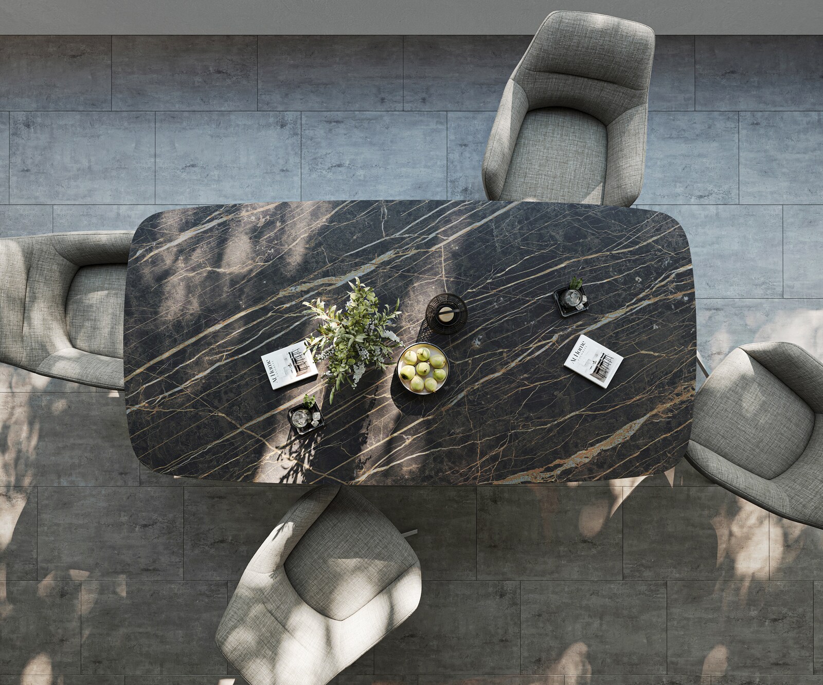 Маса Edge тип Лодка 200x100 см, керамика Laminam, цвят „®“, Noir Desir, кафяво, Подходяща за външна употреба, кръстосана конструкция, правоъгълна, черна 6