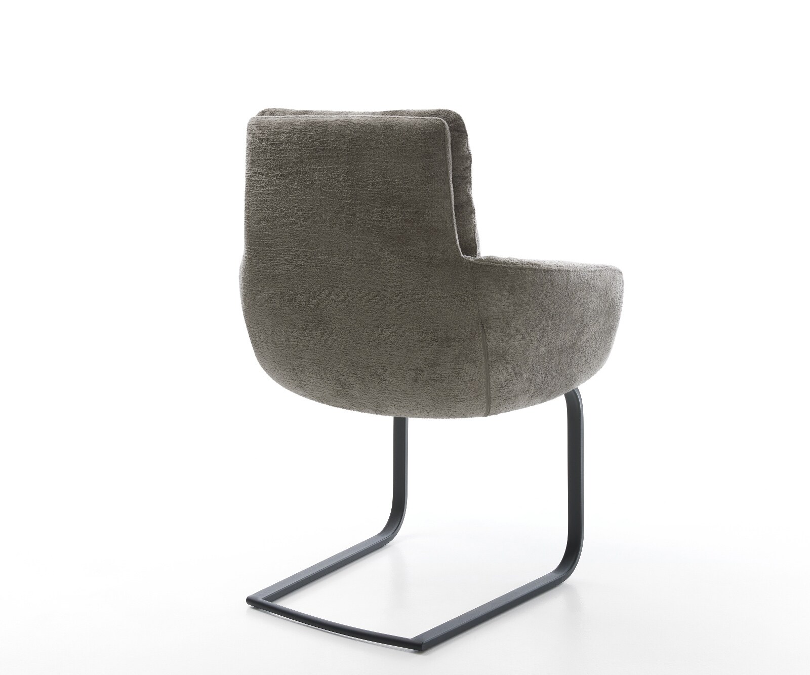 Конзолен стол Abelia-Flex с подлакътници Bouclé Soft Mud Конзолен стол плосък черен 4