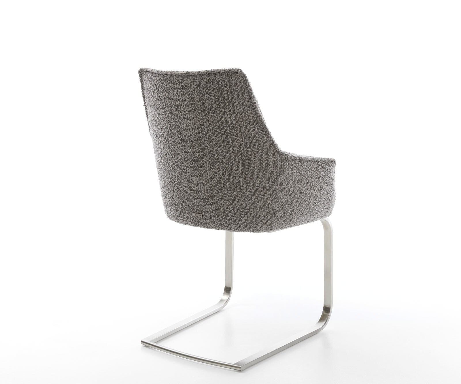 Люлеещ стол с подлакътници Букле Сребристо сив Конзолен крак плосък Неръждаема стомана Покет пружина Alja-Flex 5