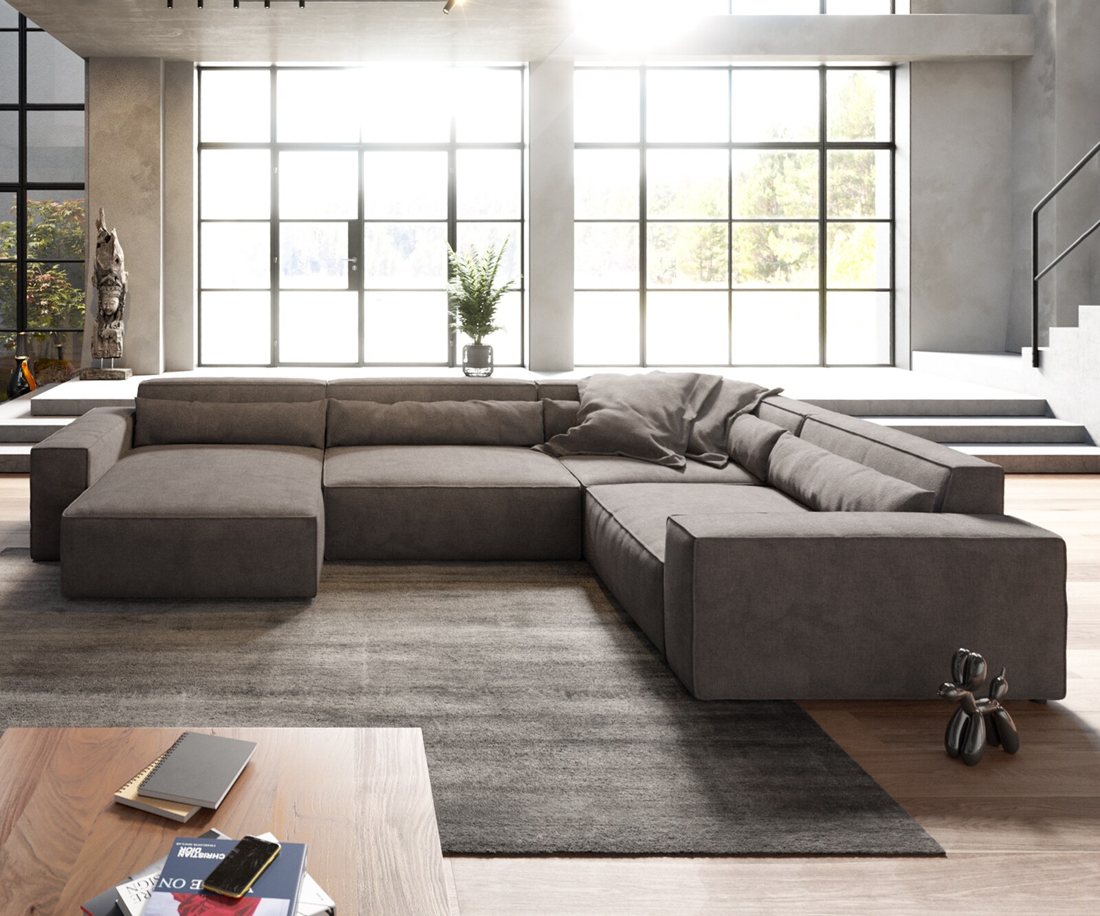  XL 360x260 cm Микрофибър КакиКафяв Лежанка вариации Sirpio 1