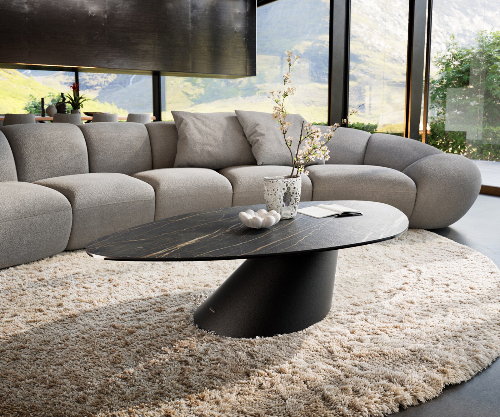 Керамична органична масичка за кафе Edge 1