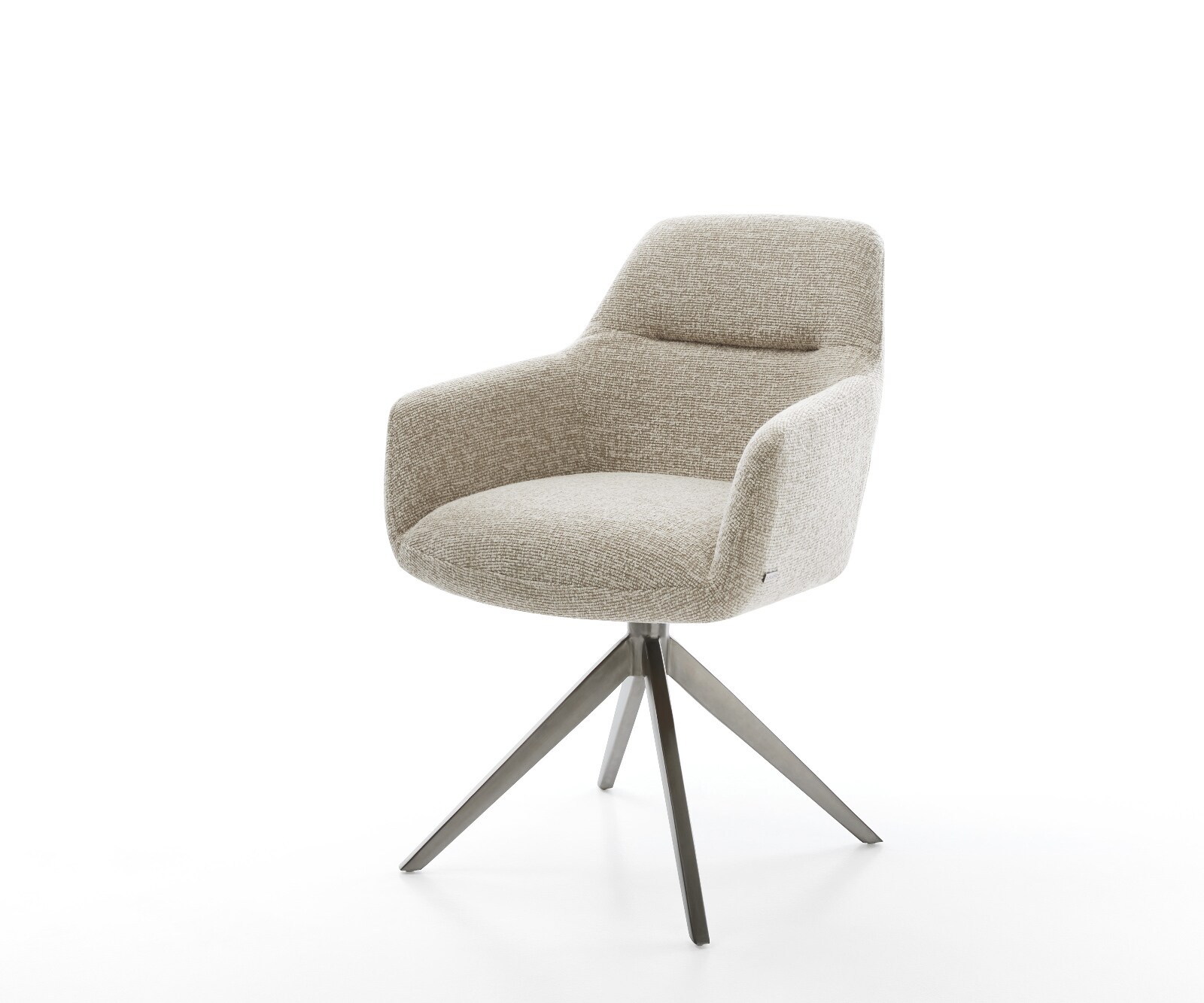 Въртящ се стол Pejo-Flex Soft Бежова тъкан Кръстосана рамка широка Графит 360° въртене Люлееща се функция Ядро от джобни пружини 1