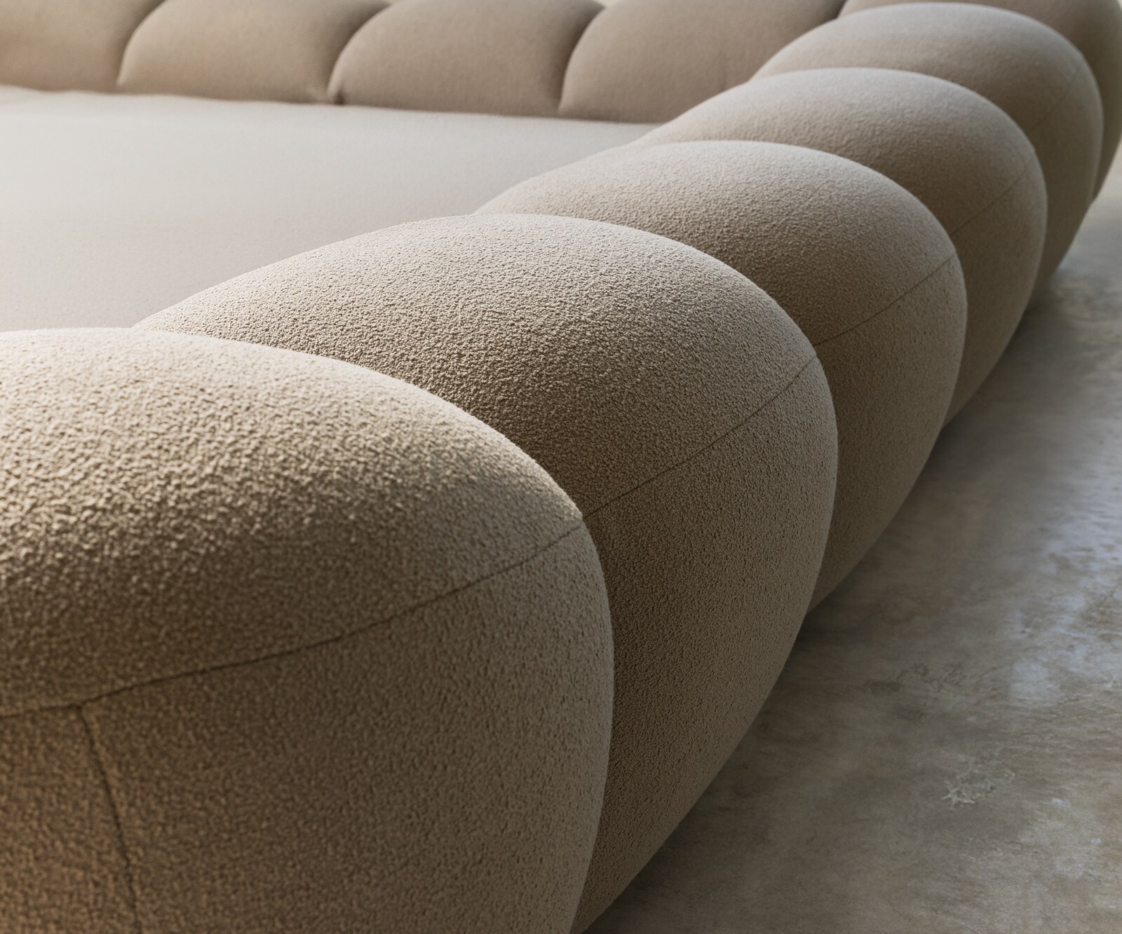 Тапицирана рамка за легло Perlla 180x200 cm Bouclé Taupe 7