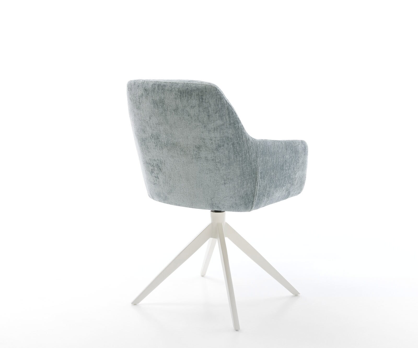 Врътящ се стол Шенил ПастелСин Конус крак плосък Бял 360° въртящ се Люлеещ се Pejo-Flex 5