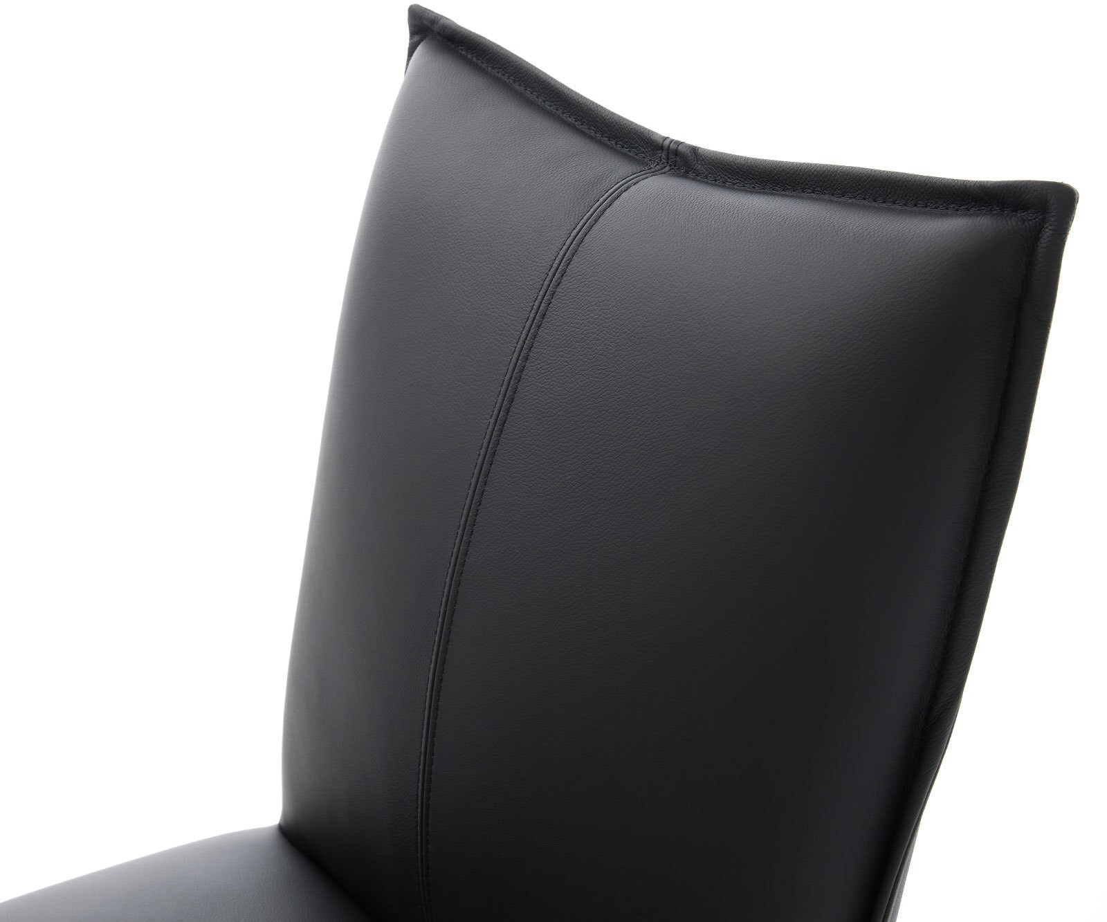 Въртящ се стол Lelio-Flex Естествена кожа Черна кръстосана рамка широка Неръждаема стомана Въртене на 360° Люлееща се функция Ядро от джобни пружини 4