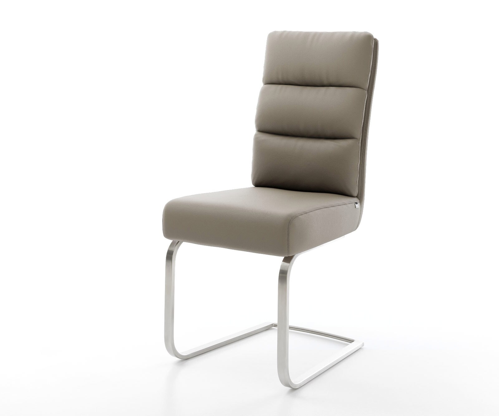 Люлеещ стол Естествена кожа Сиво-Кафяв Конзолен крак плосък Неръждаема стомана  Покет пружина Pela-Flex 1