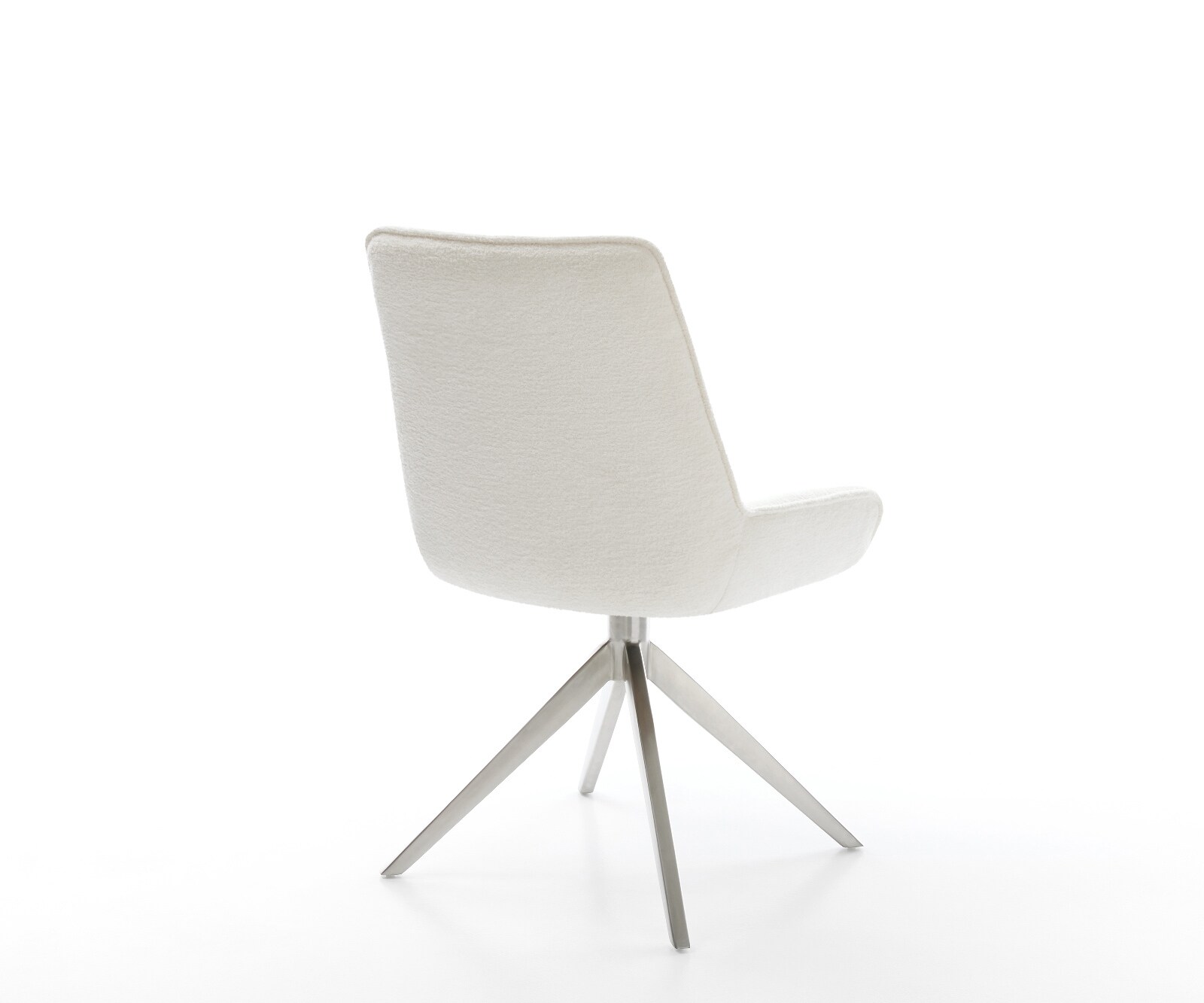 Въртящ се стол Taimi-Flex Bouclé Soft Beige Кръстосана рамка широка Неръждаема стомана Въртене на 360° Люлееща се функция 5