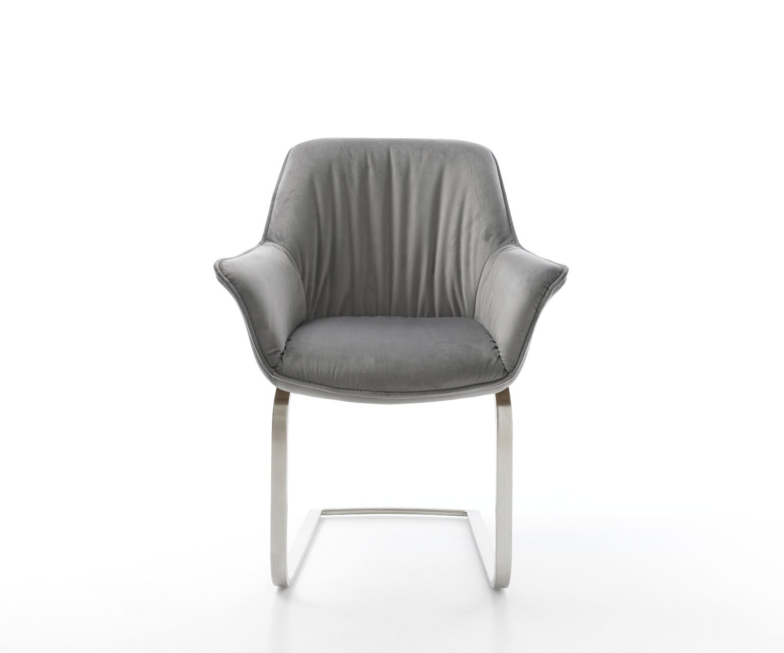 Люлеещ стол с подлакътници Кадифе Сив Конзолен крак плосък Неръждаема стомана Keila-Flex 2