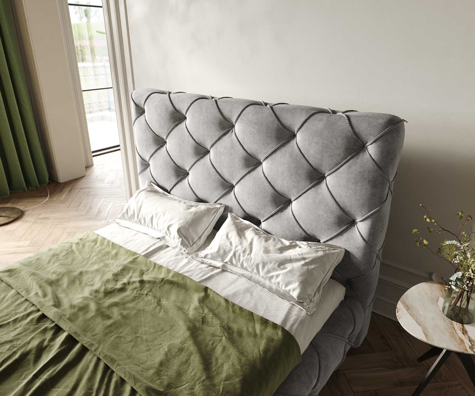 Тапицирано легло Nayara 140x200 cm микрофибър сиво 4 Тапицирано легло Nayara 140x200 cm микрофибър сиво 4