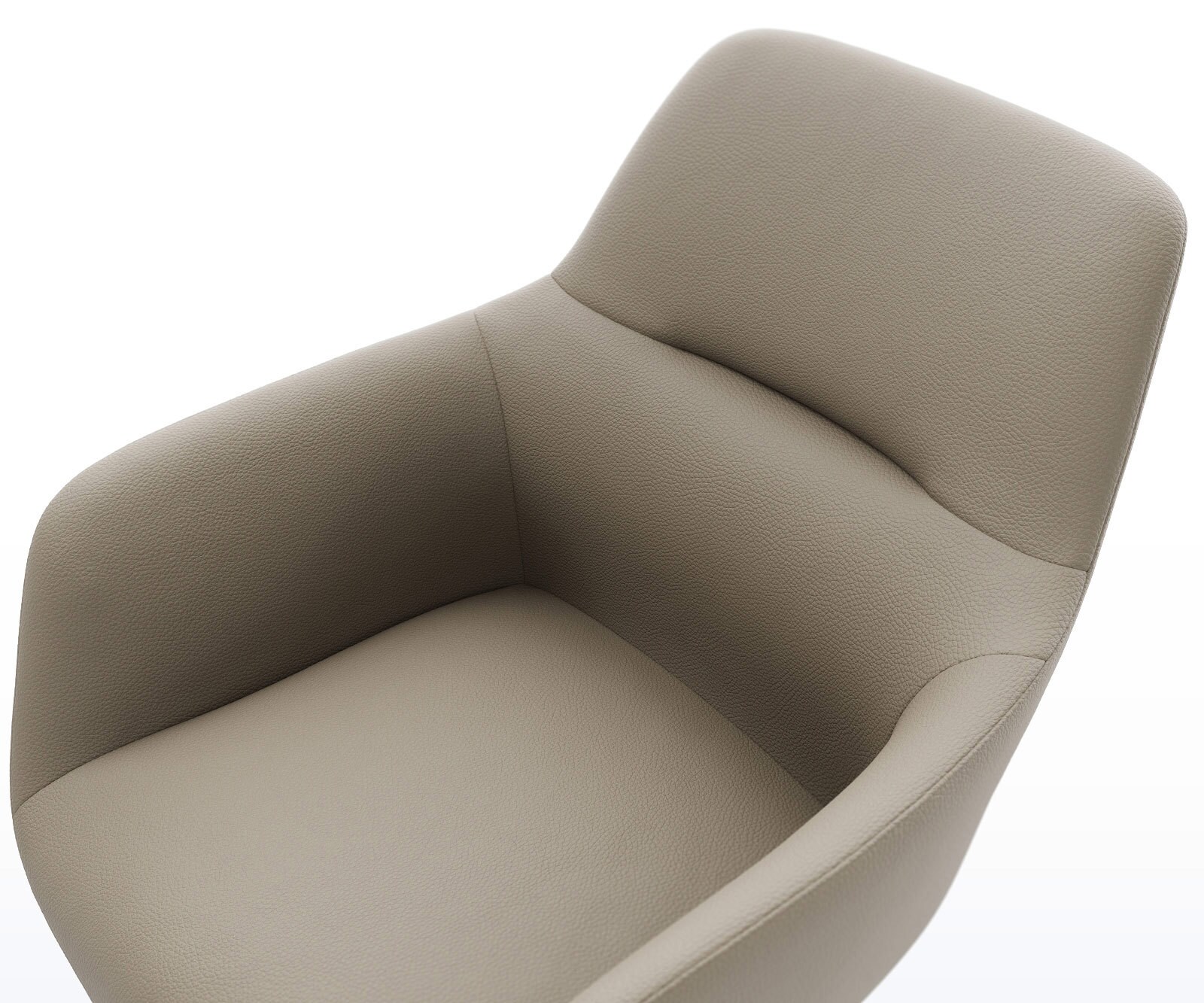 Въртящ се стол Pejo-Flex кал от естествена кожа Кръстосана рамка широка черна 360° въртене Функция люлеене Ядро от джобни пружини 3