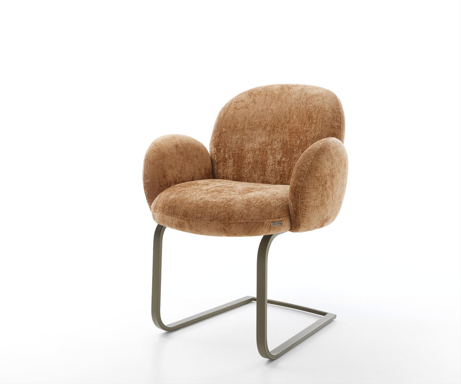 Люлеещ стол с подлакътници Шенил Ръжда Конзолен крак плосък  Титан Покет пружина Nube-Flex 1