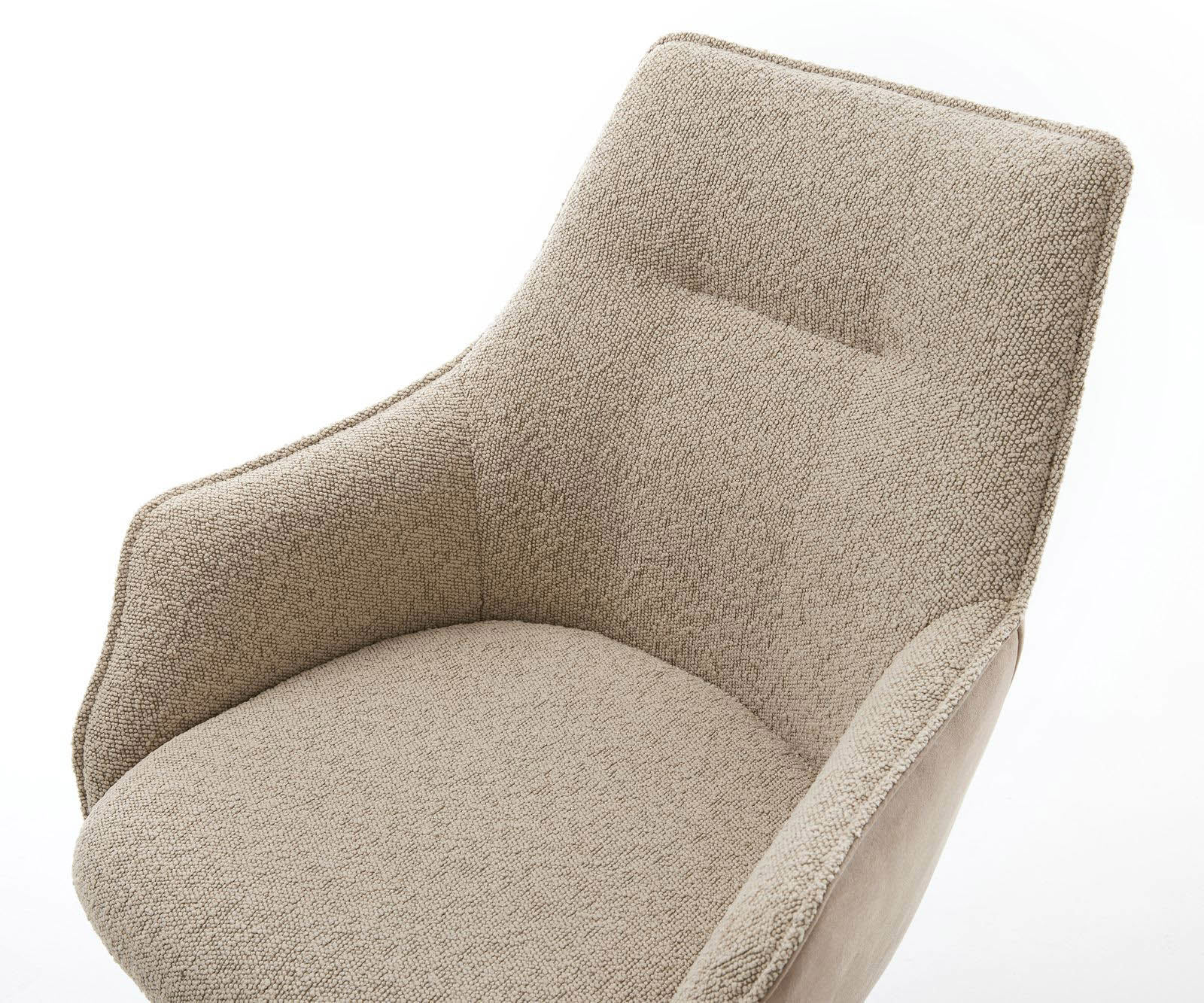 Врътящ се стол с подлакътници Комбинация от дамаски Сиво-Кафяв Конус крак кръгъл Черен 180° въртящ се Покет пружина Alja-Flex 4