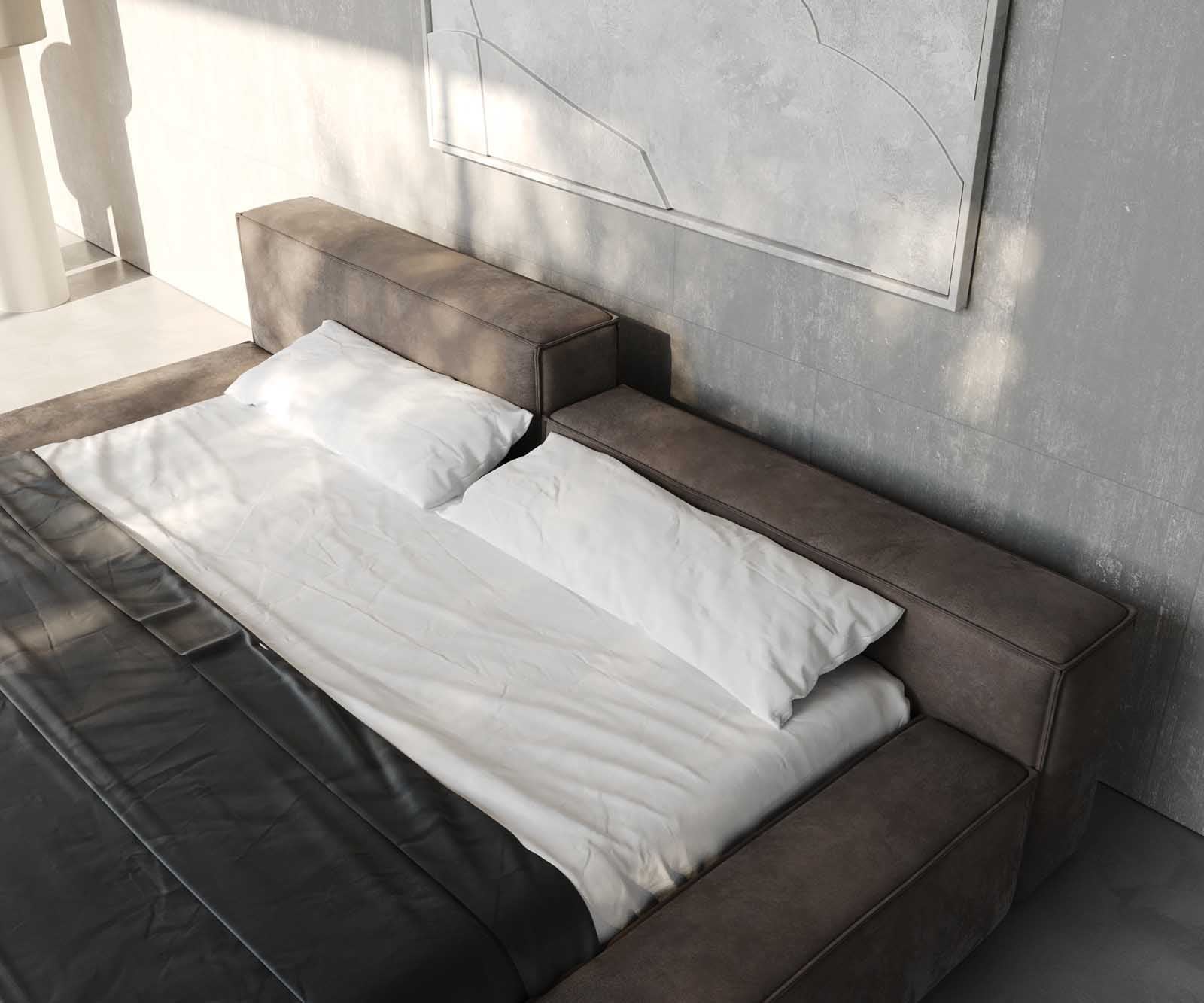 Тапицирано легло Kalinea 180x200 cm от микрофибър сив 5 Тапицирано легло Kalinea 180x200 cm от микрофибър сив 5