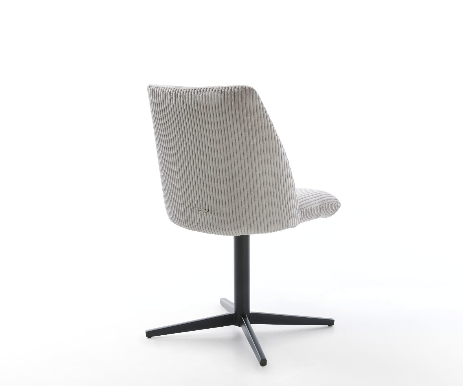 Врътящ се стол Корд СребристСив Офис основа Черен 360° въртящ се Покет пружина Elso-Flex 4