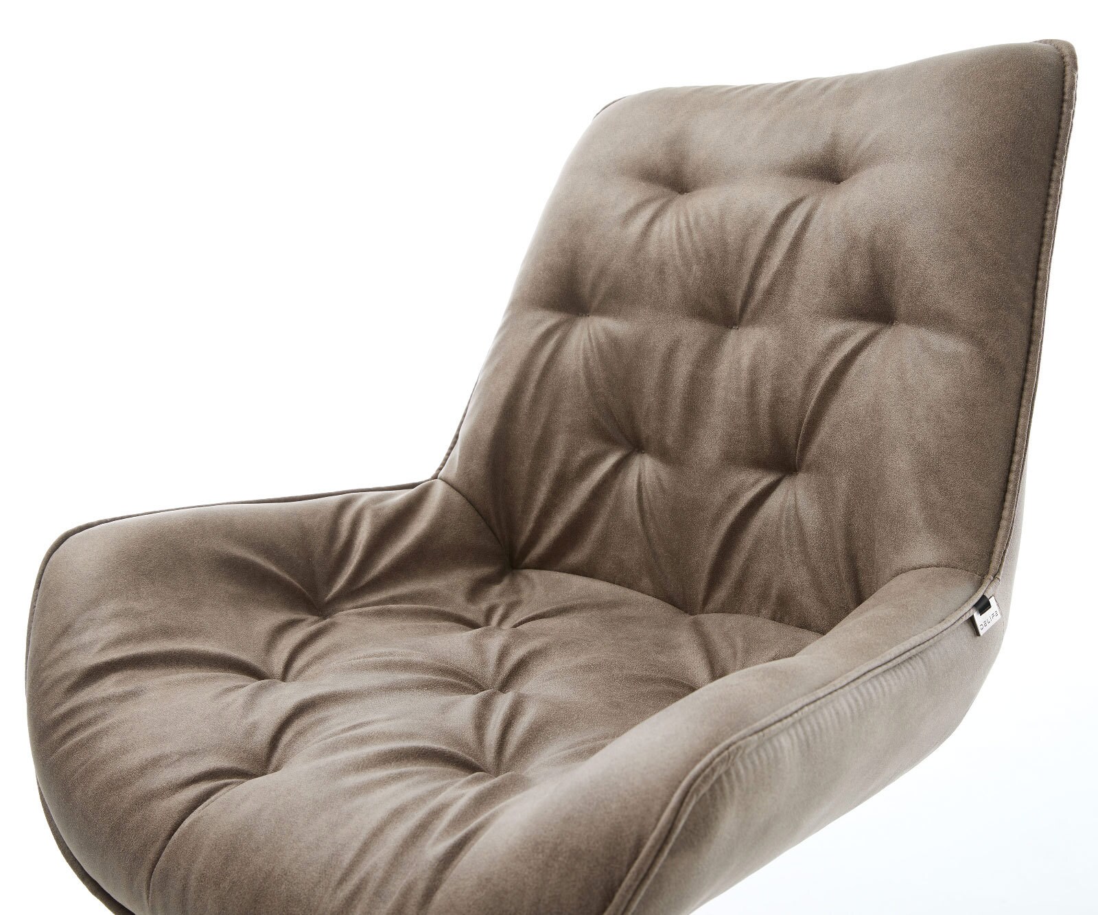 Врътящ се стол Таупе Винтидж Конус крак  Черен 180° въртящ се Taimi-Flex 4