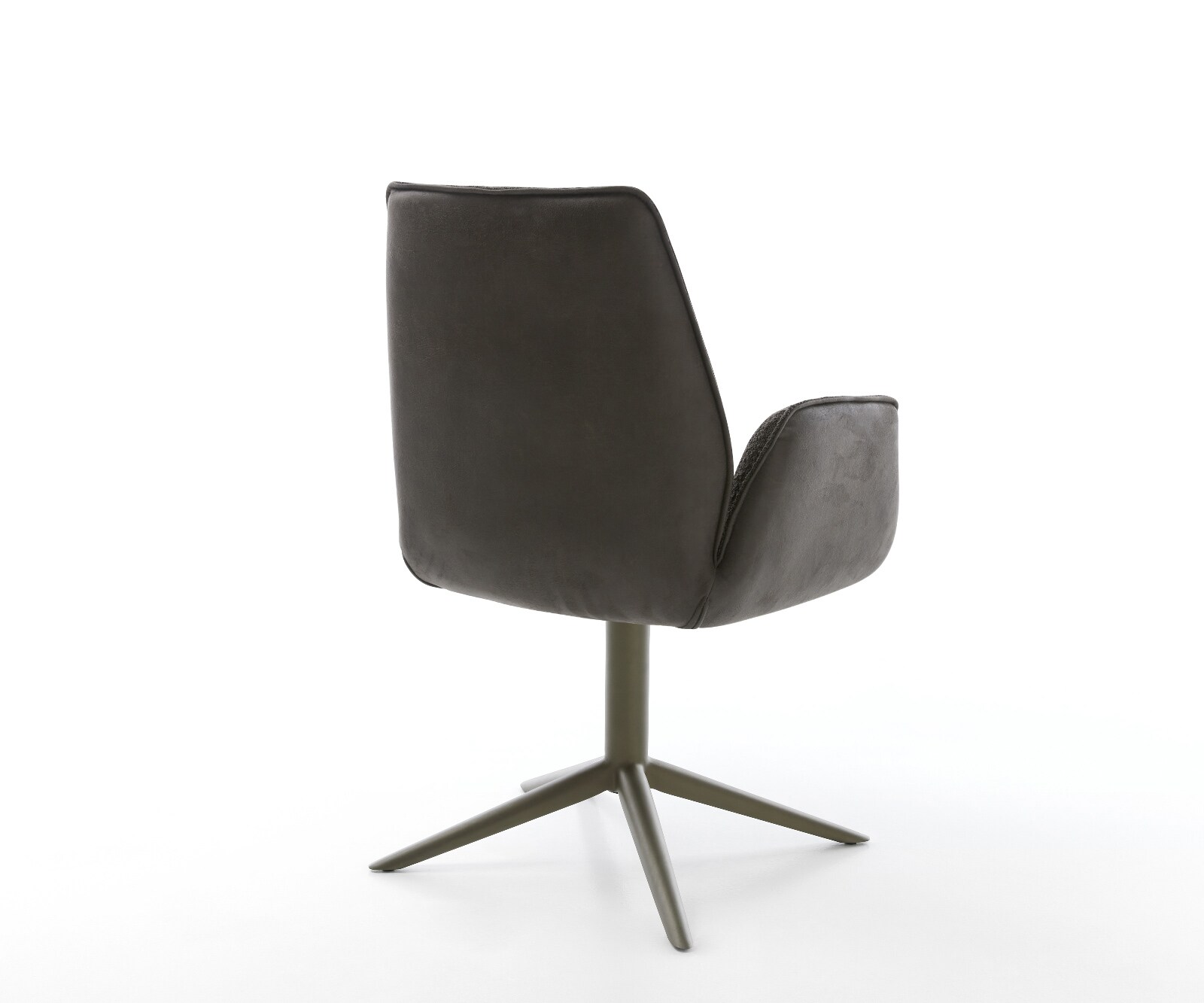 Въртящ се стол Zoa-Flex микс от материали черна основа ефект покритие титан 360° въртяща се люлееща се функция сърцевина от джобни пружини 4