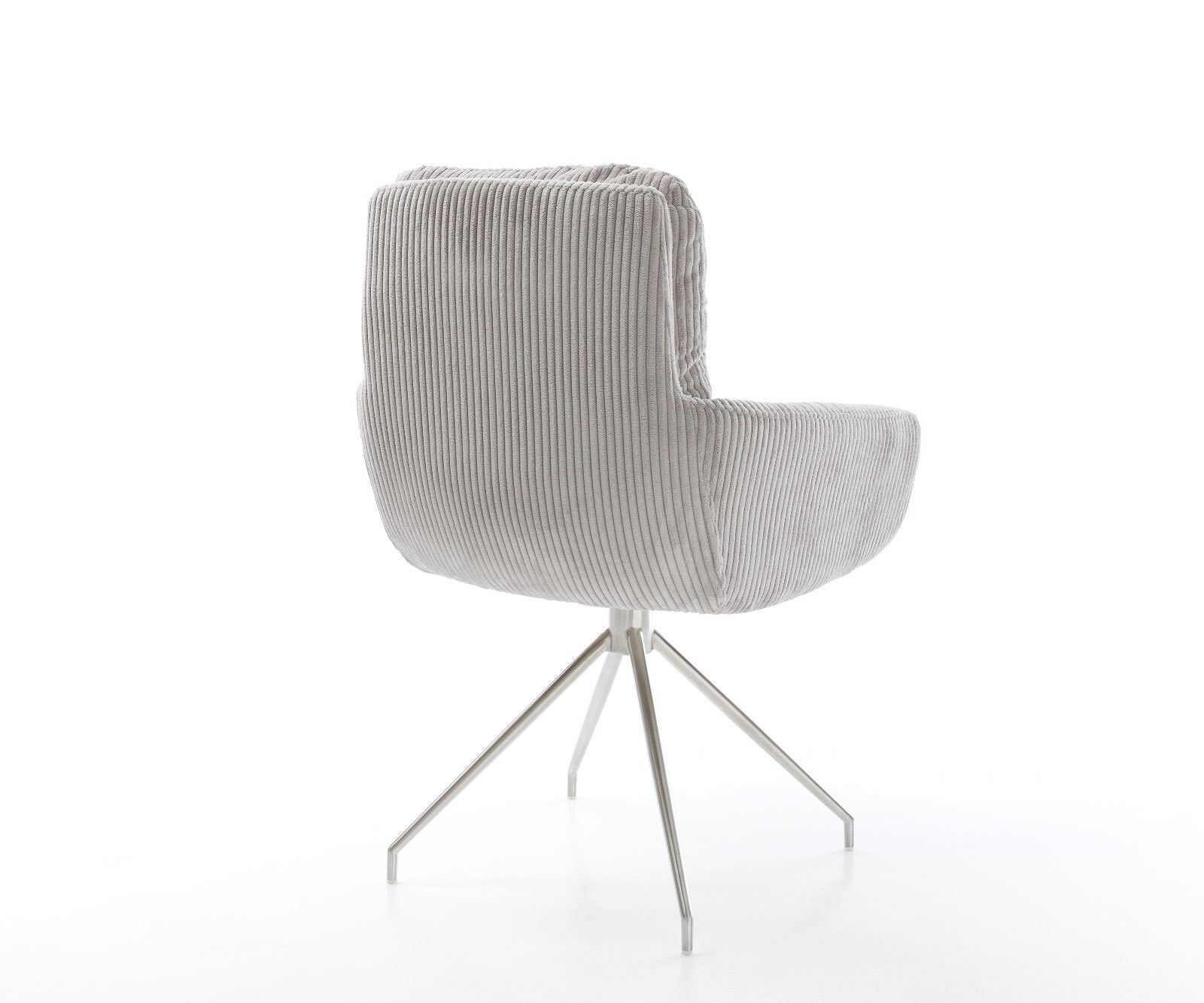 Врътящ се стол с подлакътници Корд СребристСив Конус крак кръгъл Неръждаема стомана 180° въртящ се Abelia-Flex 5