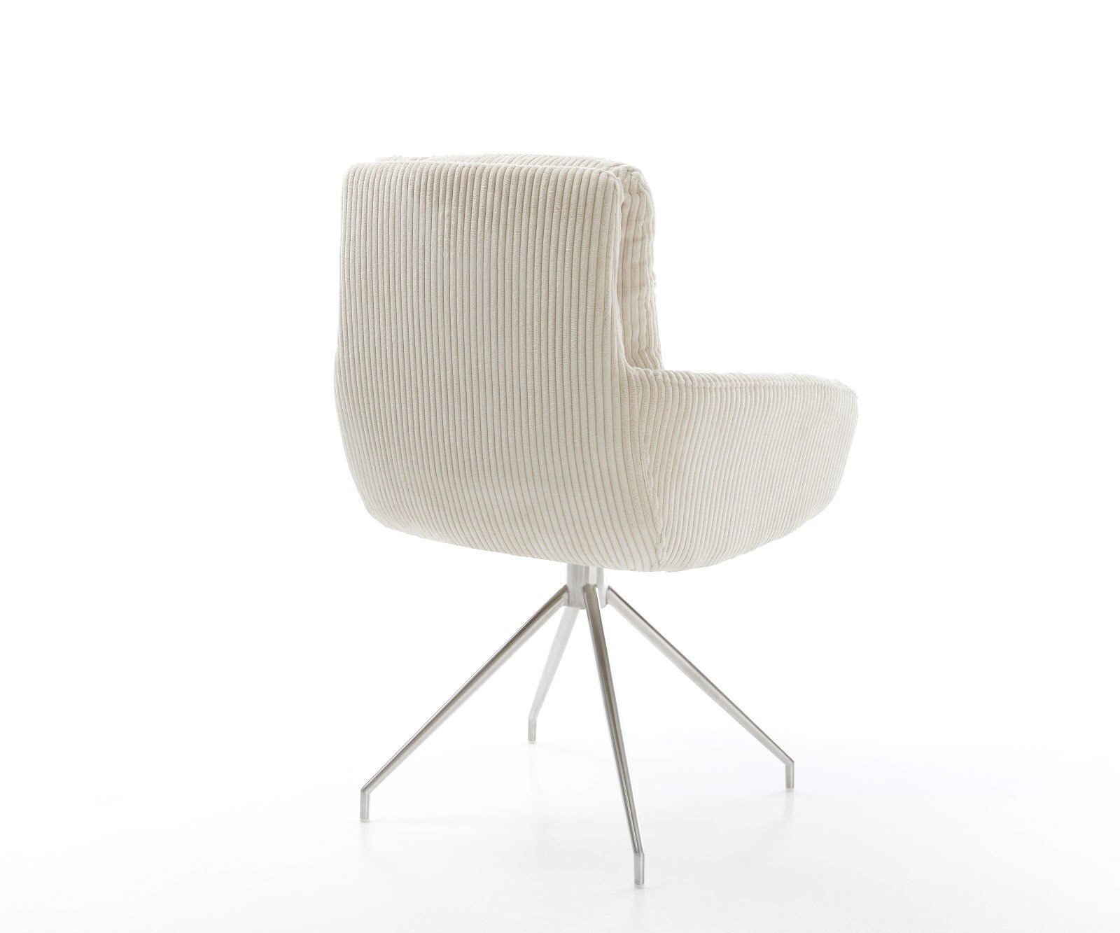 Врътящ се стол с подлакътници Корд Бежов Конус крак кръгъл Неръждаема стомана 180° въртящ се Abelia-Flex 4