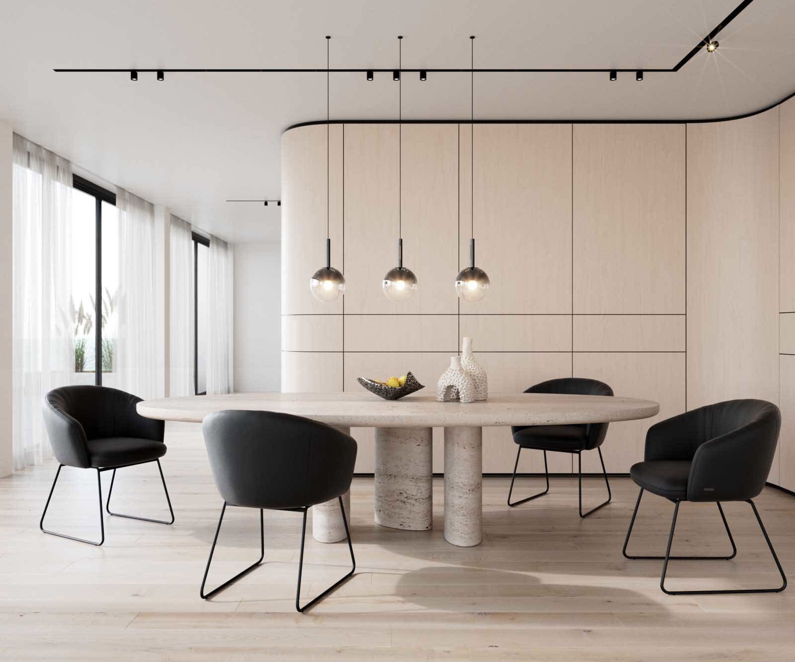 Стол Естествена кожа Черна Извити крака Черни Покет пружина Caja-Flex 6 Стол Естествена кожа Черна Извити крака Черни Покет пружина Caja-Flex 6