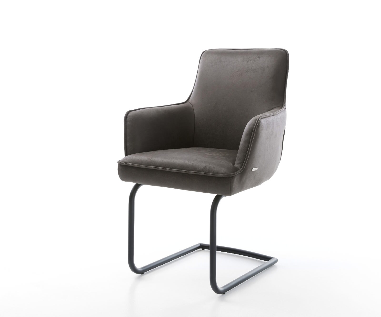 Люлеещ стол с подлакътници Антрацит Винтидж Конзолен крак кръгъл Черен Покет пружина Heira-Flex 1