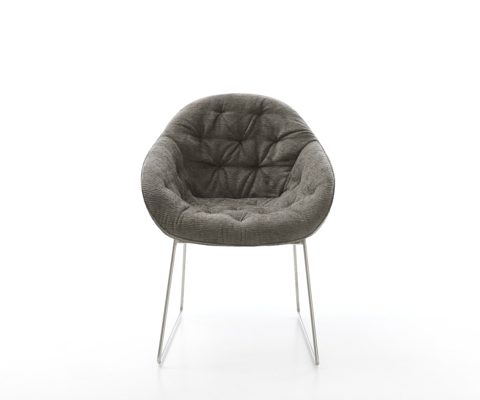 Стол за хранене Gaio-Flex Bouclé Soft Mud Основа за шейни от неръждаема стомана 2