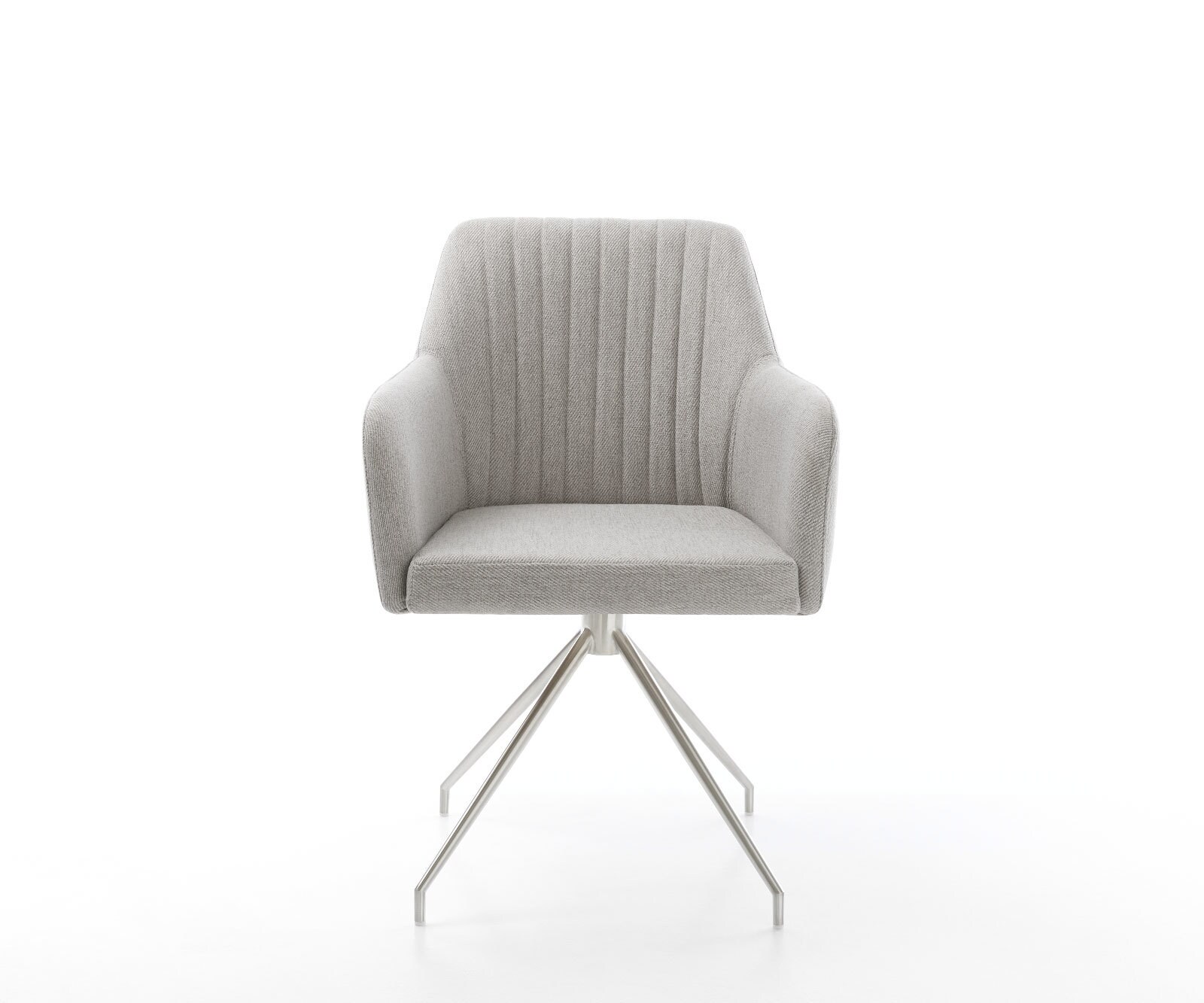 Врътящ се стол Ивици СветлоСив Конус крак кръгъл Неръждаема стомана 180° въртящ се Greg-Flex 2