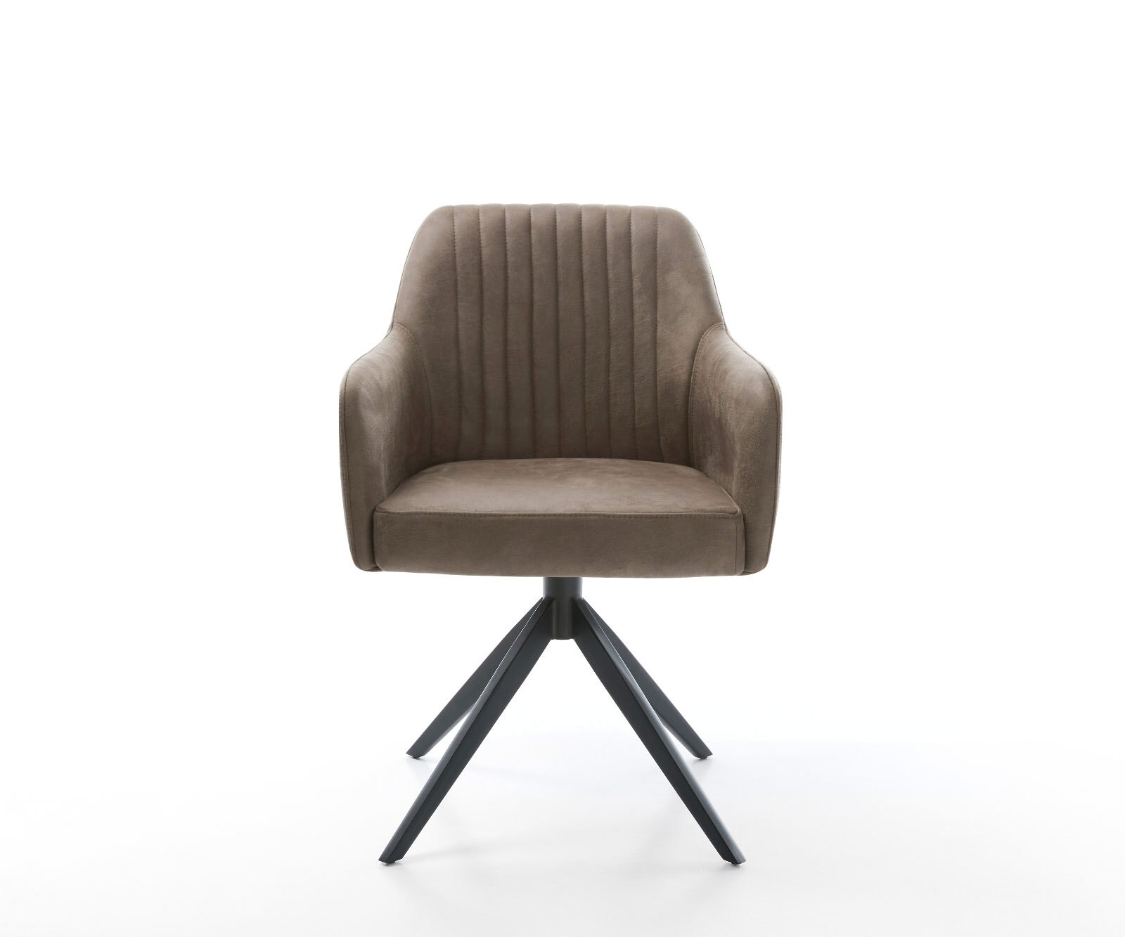 Въртящ се стол Greg-Flex от микрофибър сив винтидж Кръстосана рамка широка черна 360° въртене Люлееща се функция Ядро от джобни пружини 1