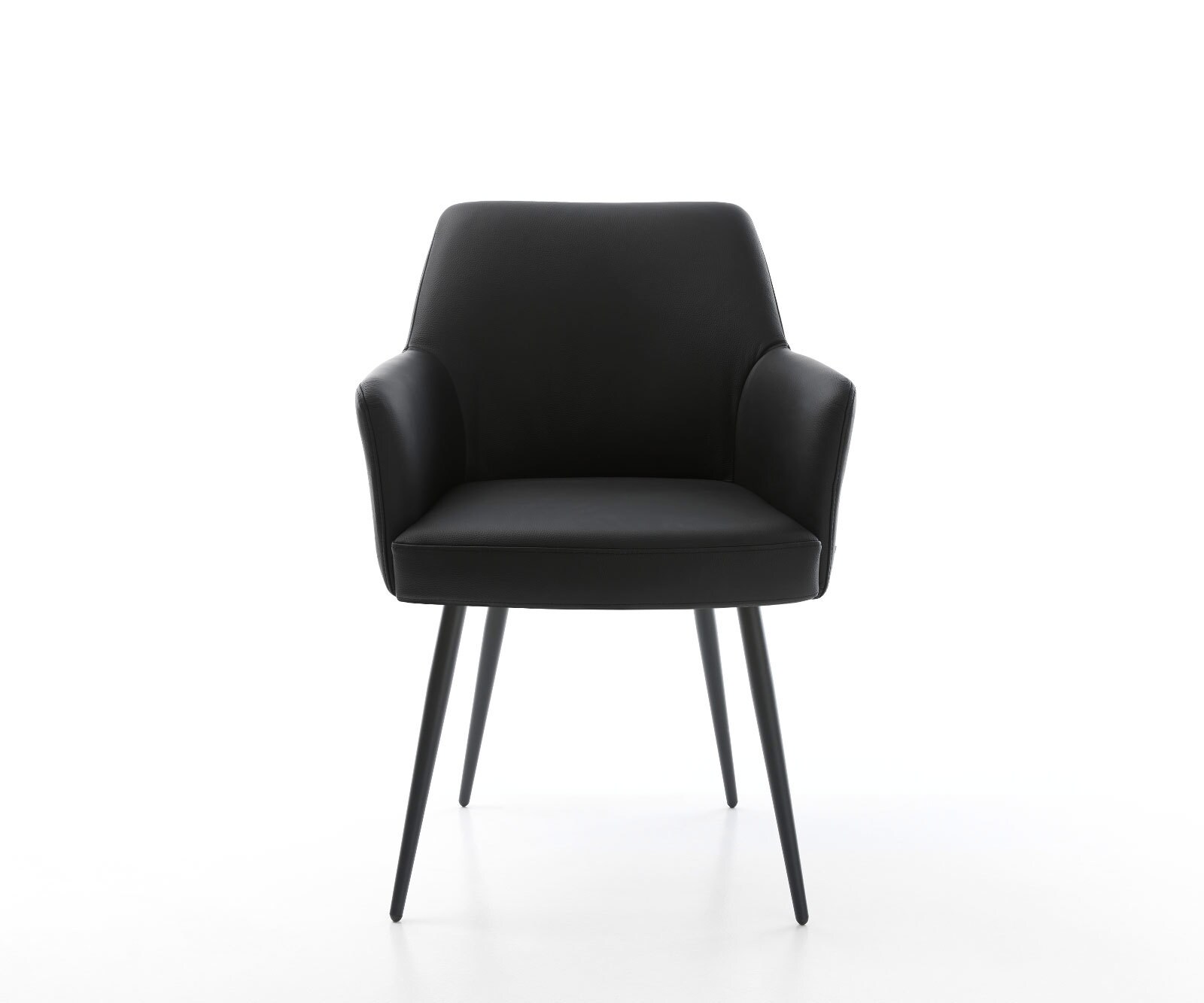 Стол Естествена кожа Черна 4-крака Прави Черни Покет пружина Xana-Flex 2