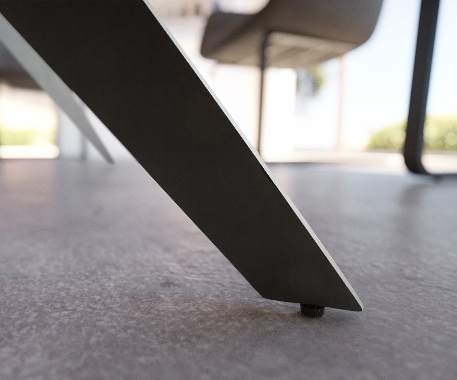 Трапезна маса Edona 160/200x90 cm керамичен вид сив метал разтегателна 7