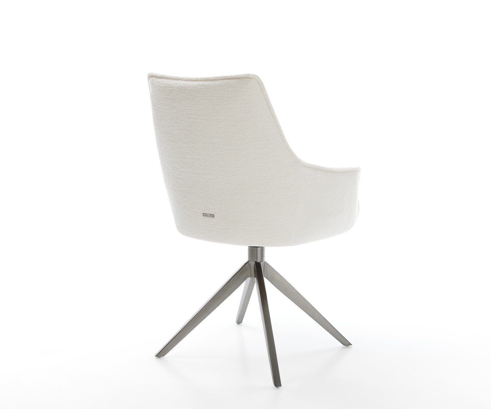 Въртящ се стол Alja-Flex с подлакътници Bouclé Soft Beige Кръстосана рамка широка Графит Въртене на 360° Люлееща се функция Ядро от джобни пружини 4